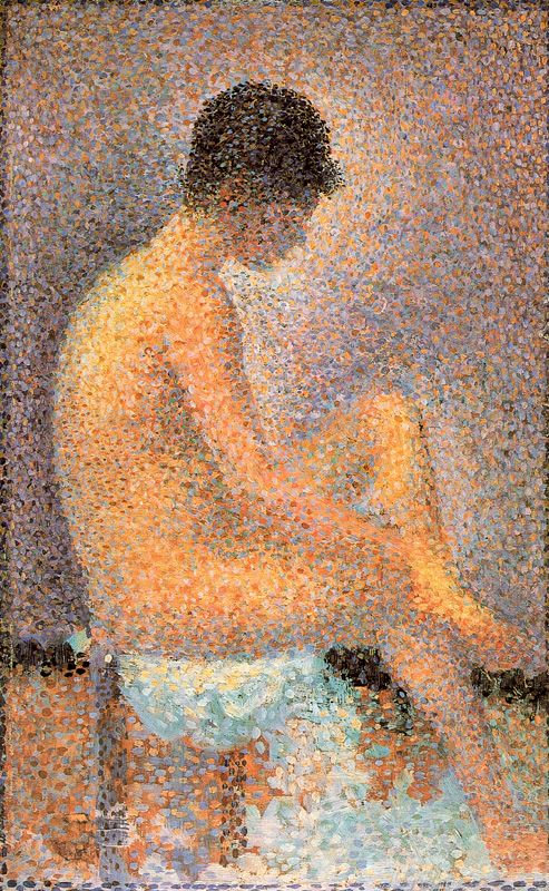 Reproduction du tableau « Poseuse assise, de profil - Georges Seurat » par Alpha Reproduction en peinture à l’huile