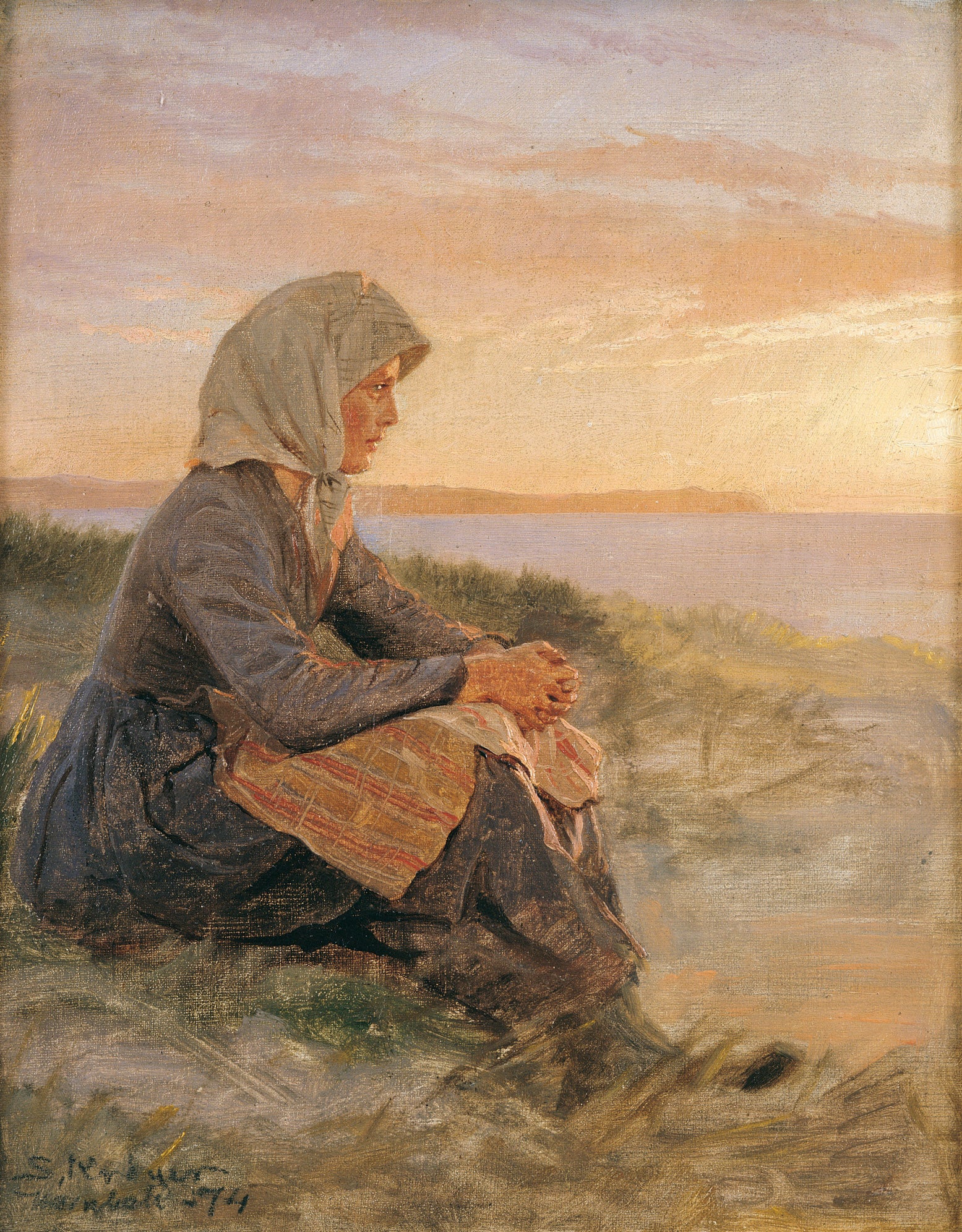 Fille de pêcheur assise, Hornbæk - Peder Severin Krøyer