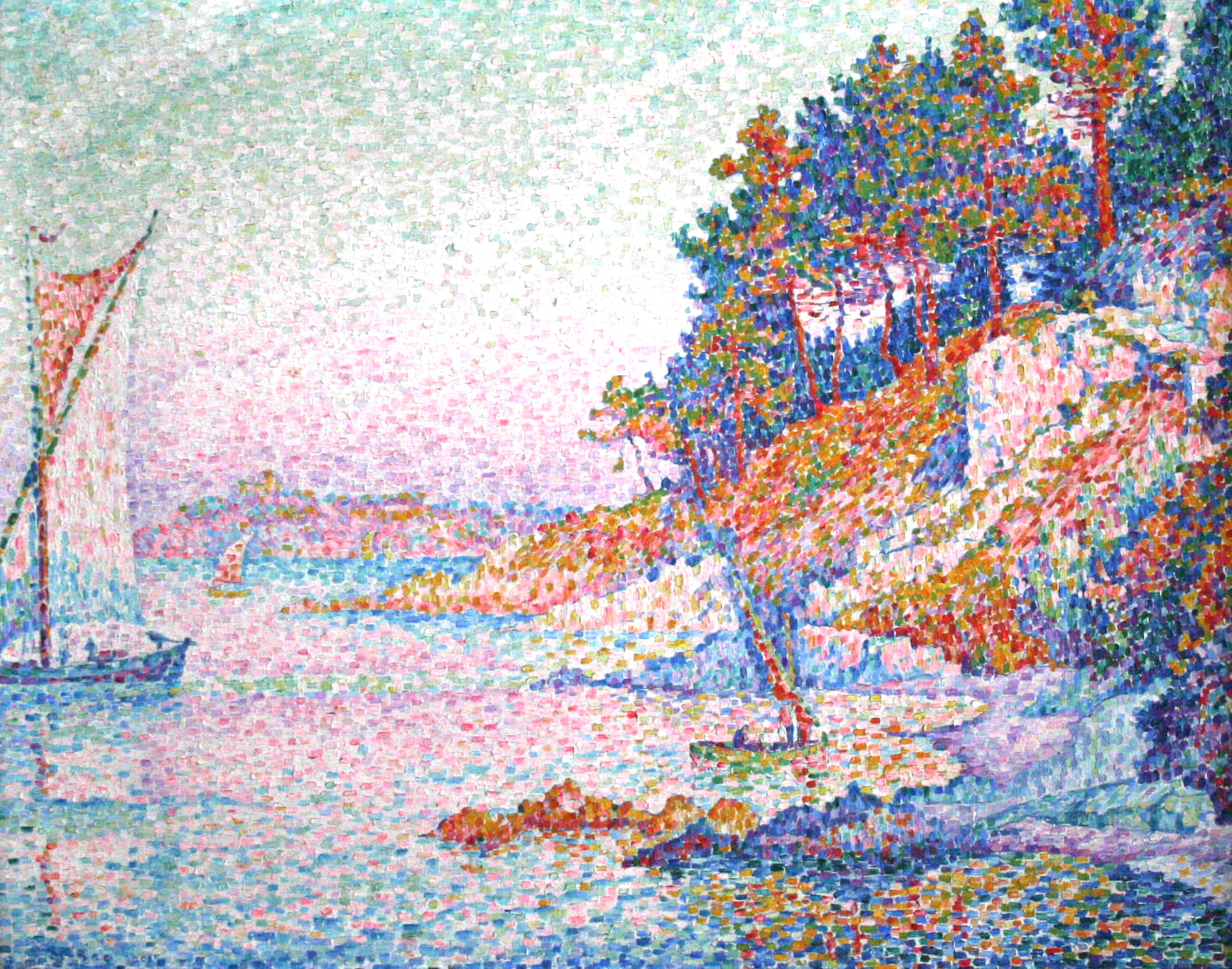 Reproduction du tableau « La calanque - Paul Signac » par Alpha Reproduction en peinture à l’huile