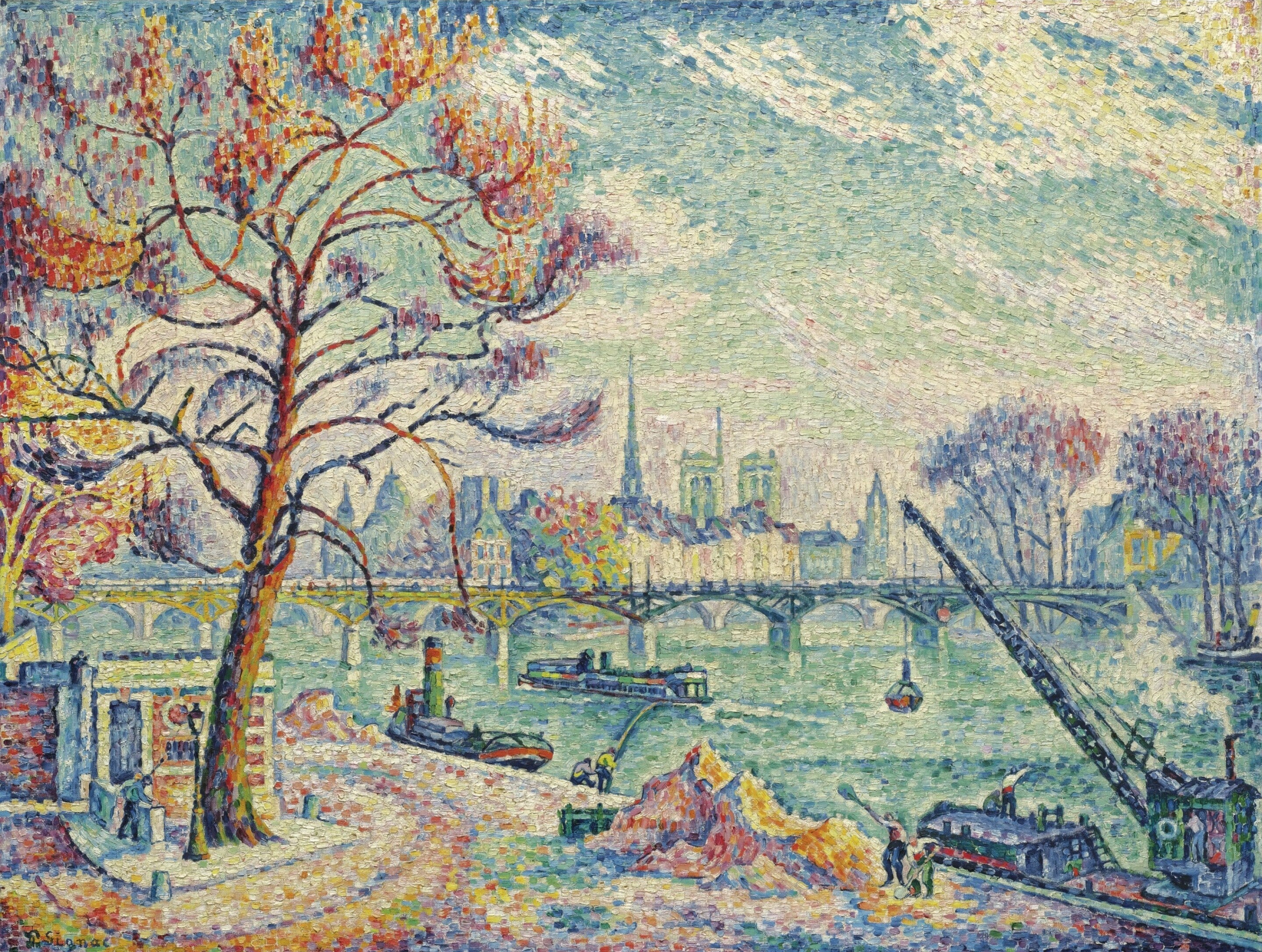 Reproduction du tableau « Le Pont des Arts - Paul Signac » par Alpha Reproduction en peinture à l’huile