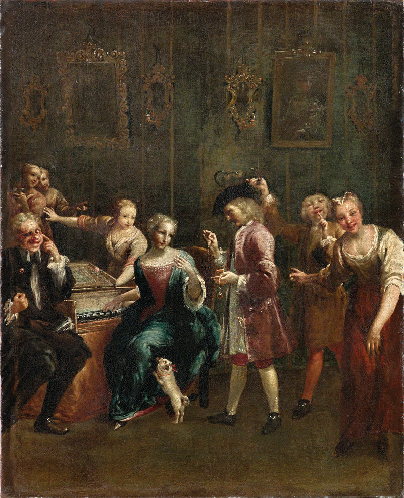 Chanteuse à l'Épine avec des admirateurs - Giuseppe Maria Crespi
