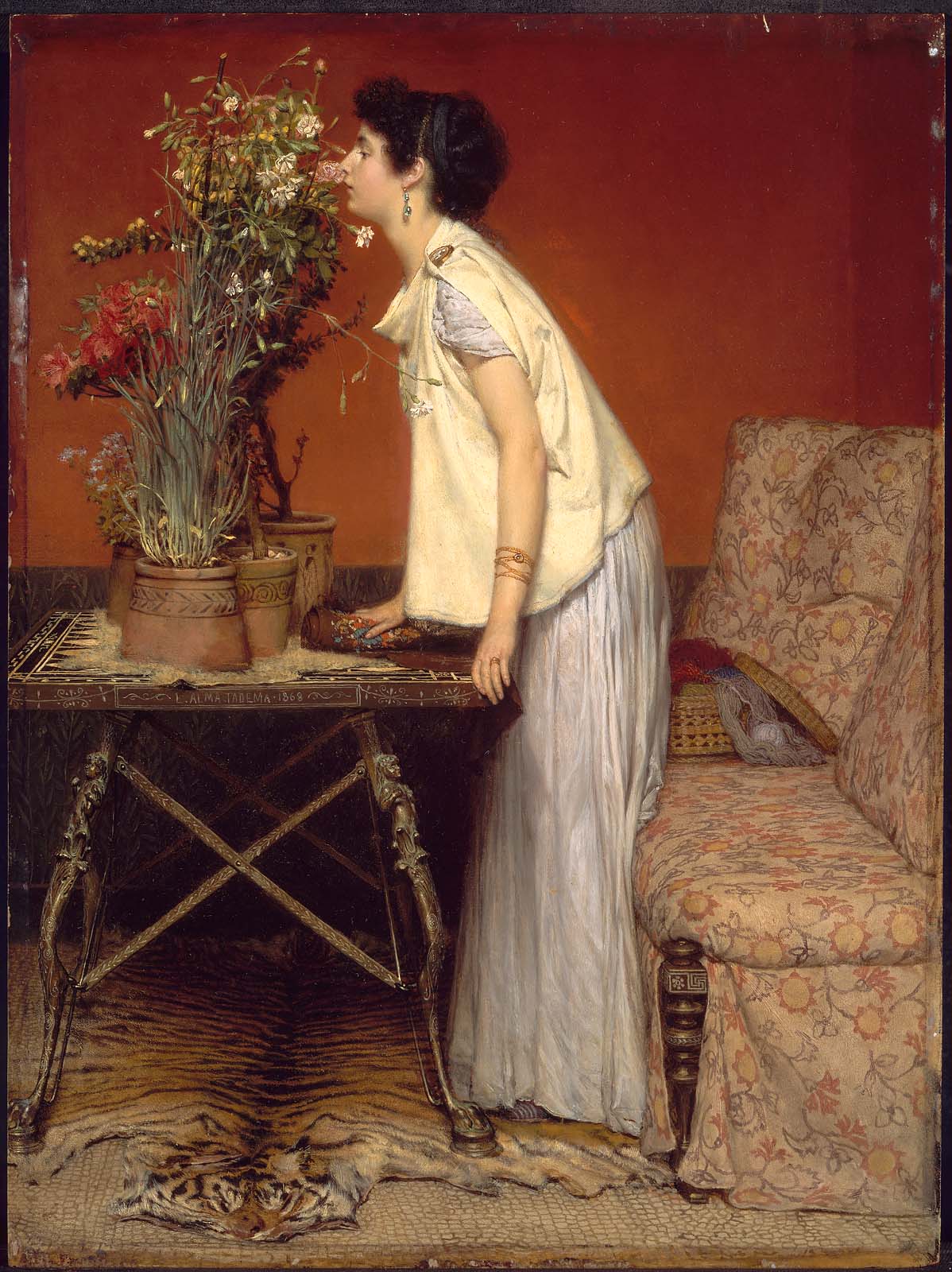 Femme et fleurs - Lawrence Alma-Tadema