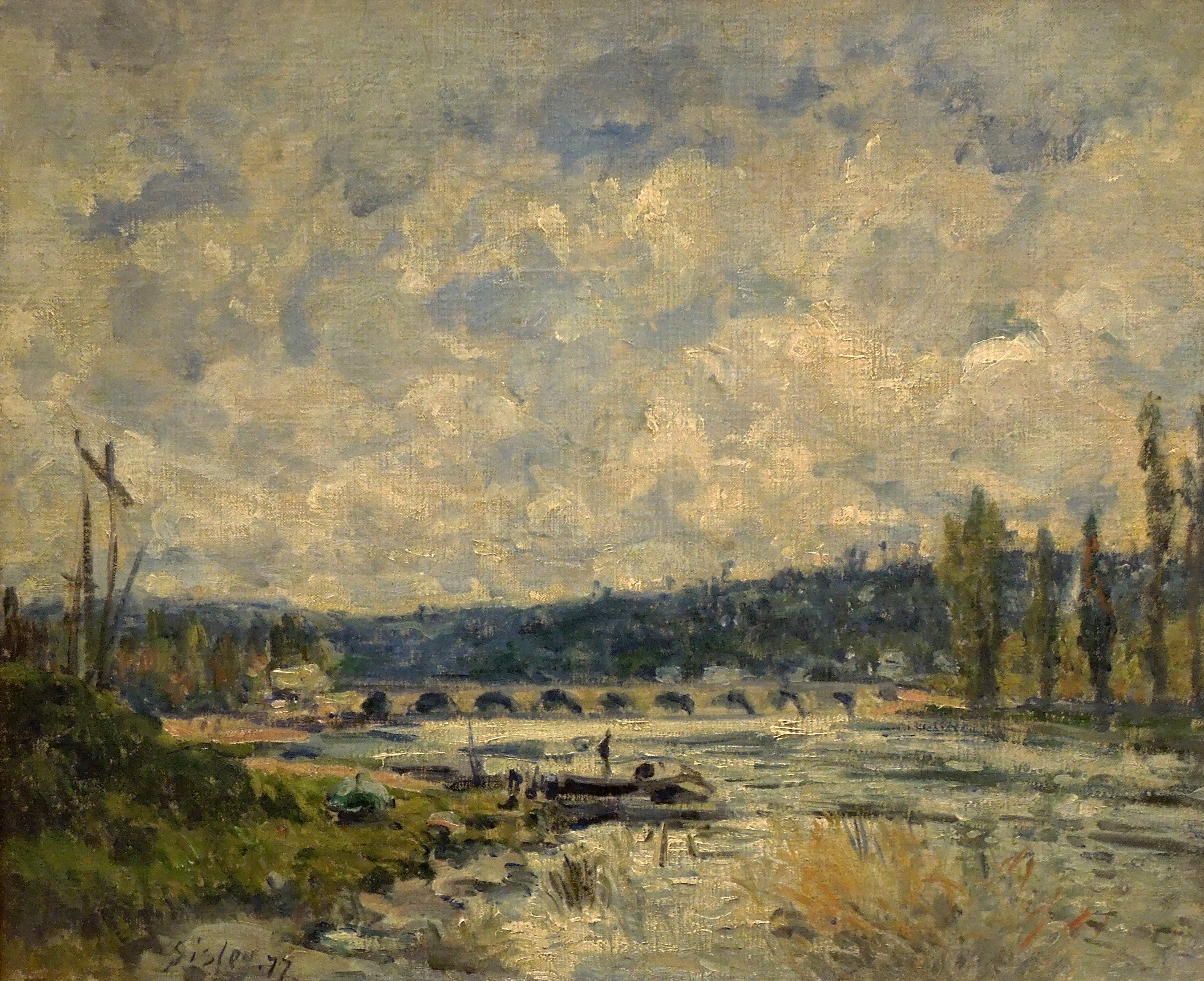 Reproduction du tableau « Le Pont à Sèvres - Alfred Sisley » par Alpha Reproduction en peinture à l’huile