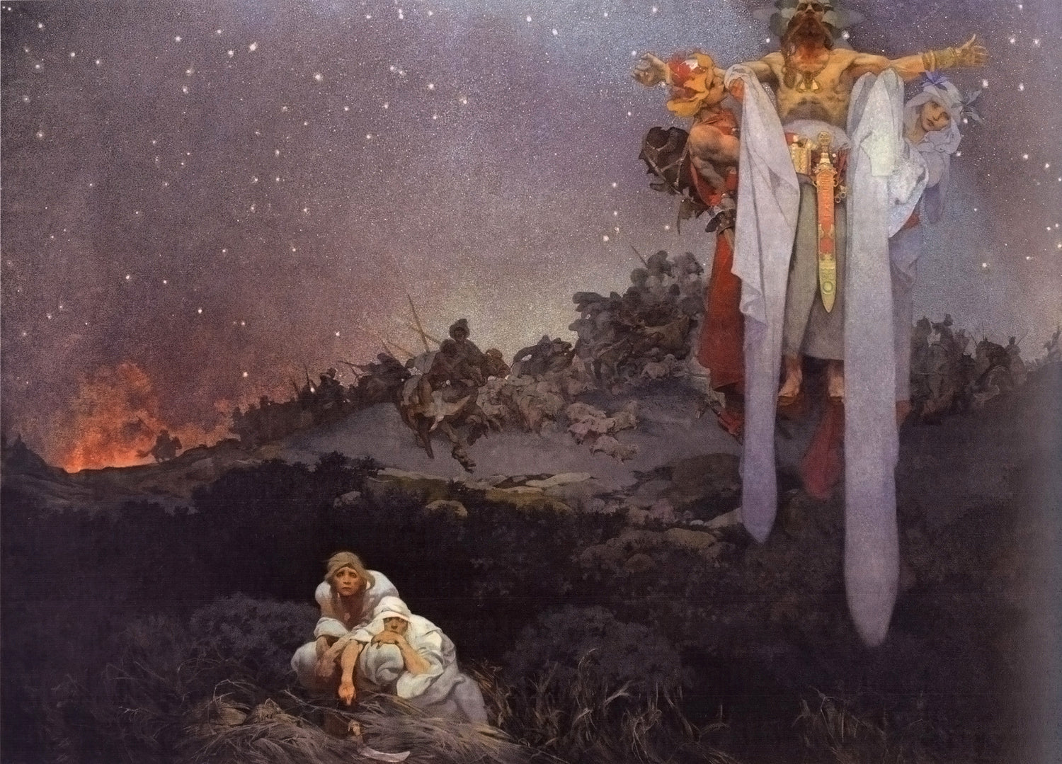 Slaveene i deres forhistoriske sted - Alphonse Mucha