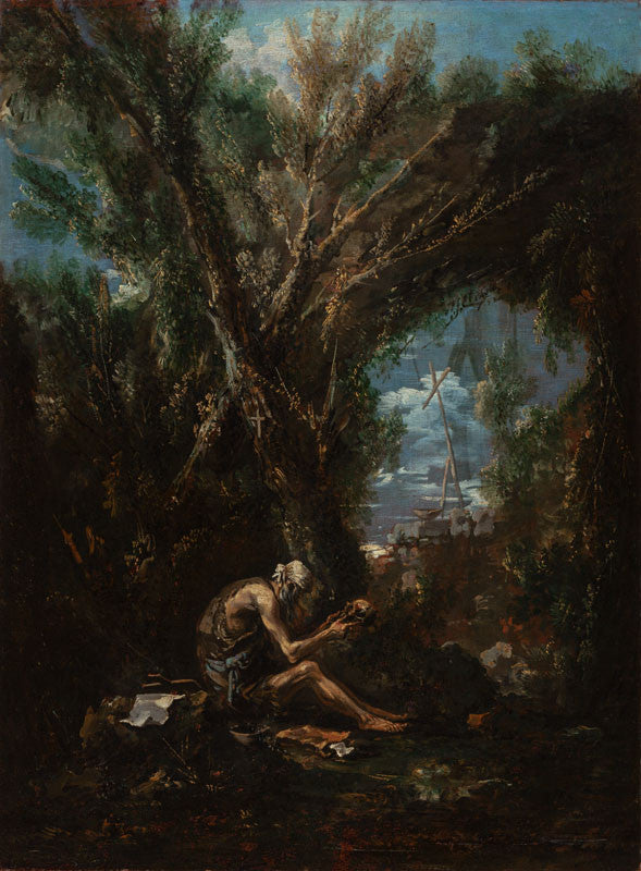 Saint Jérôme dans le paysage - Alessandro Magnasco image 1 reproduction artisanale de tableau