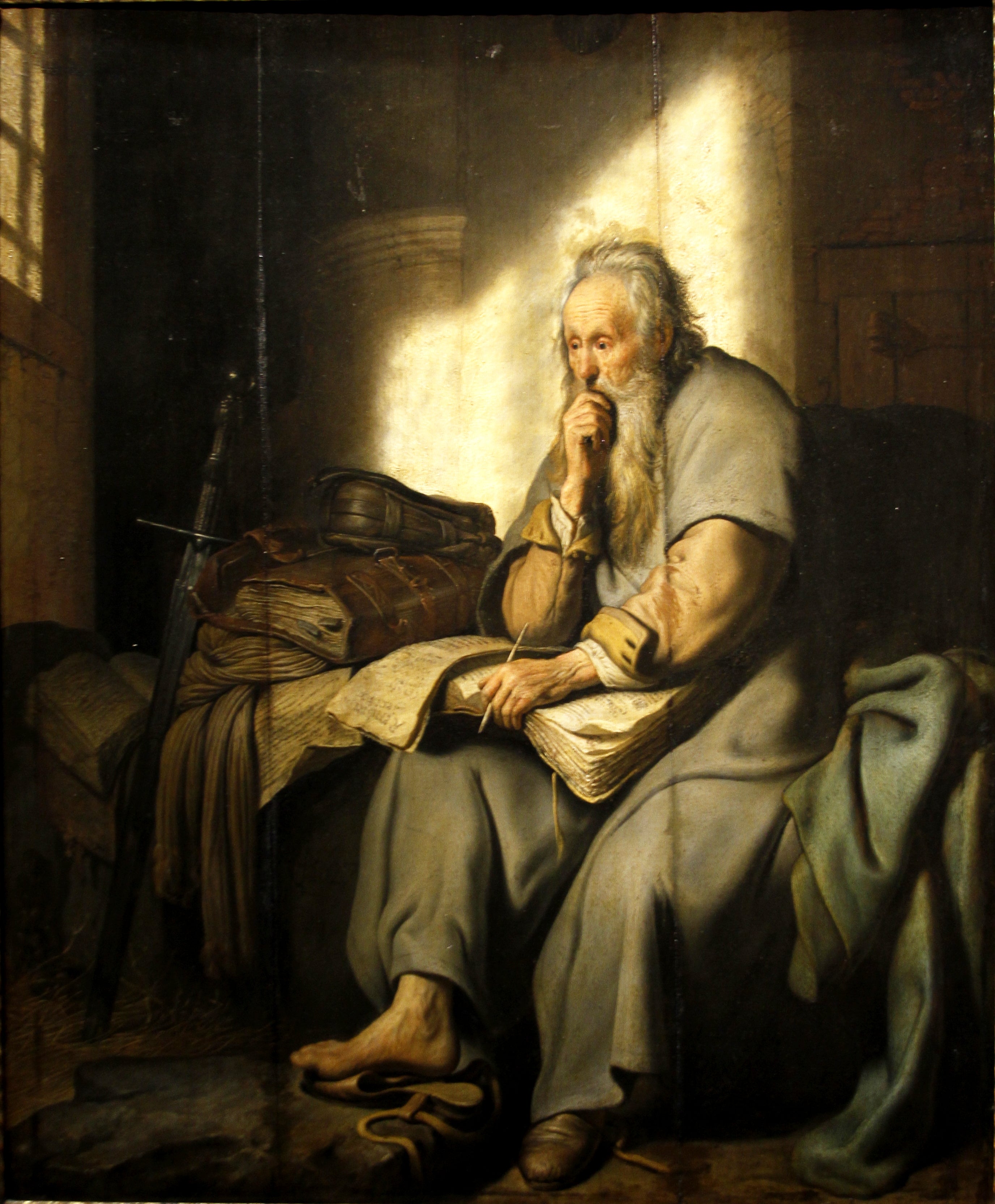 Reproduction du tableau « Saint Paul en prison - Rembrandt » par Alpha Reproduction en peinture à l’huile