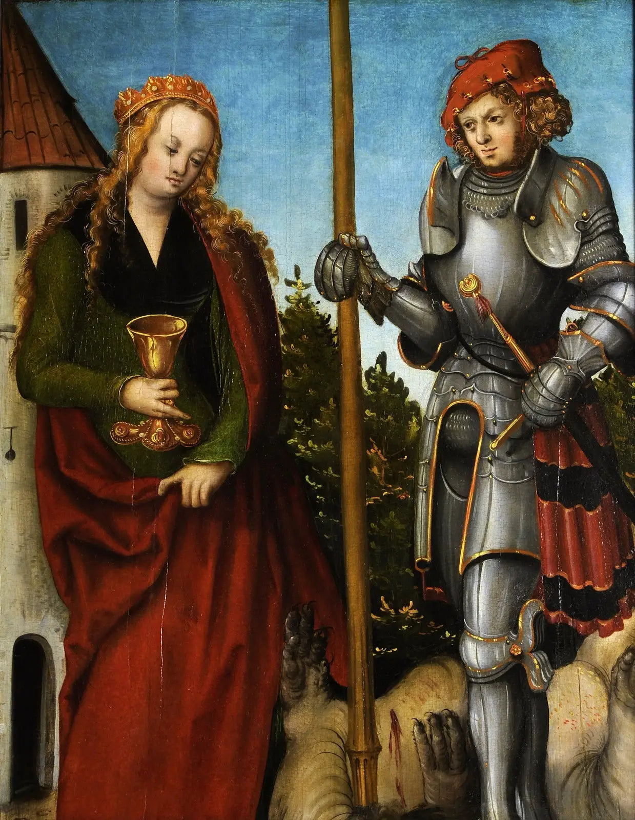 Saints Georges et Barbara - Lucas Cranach the Elder - Alpha Reproduction