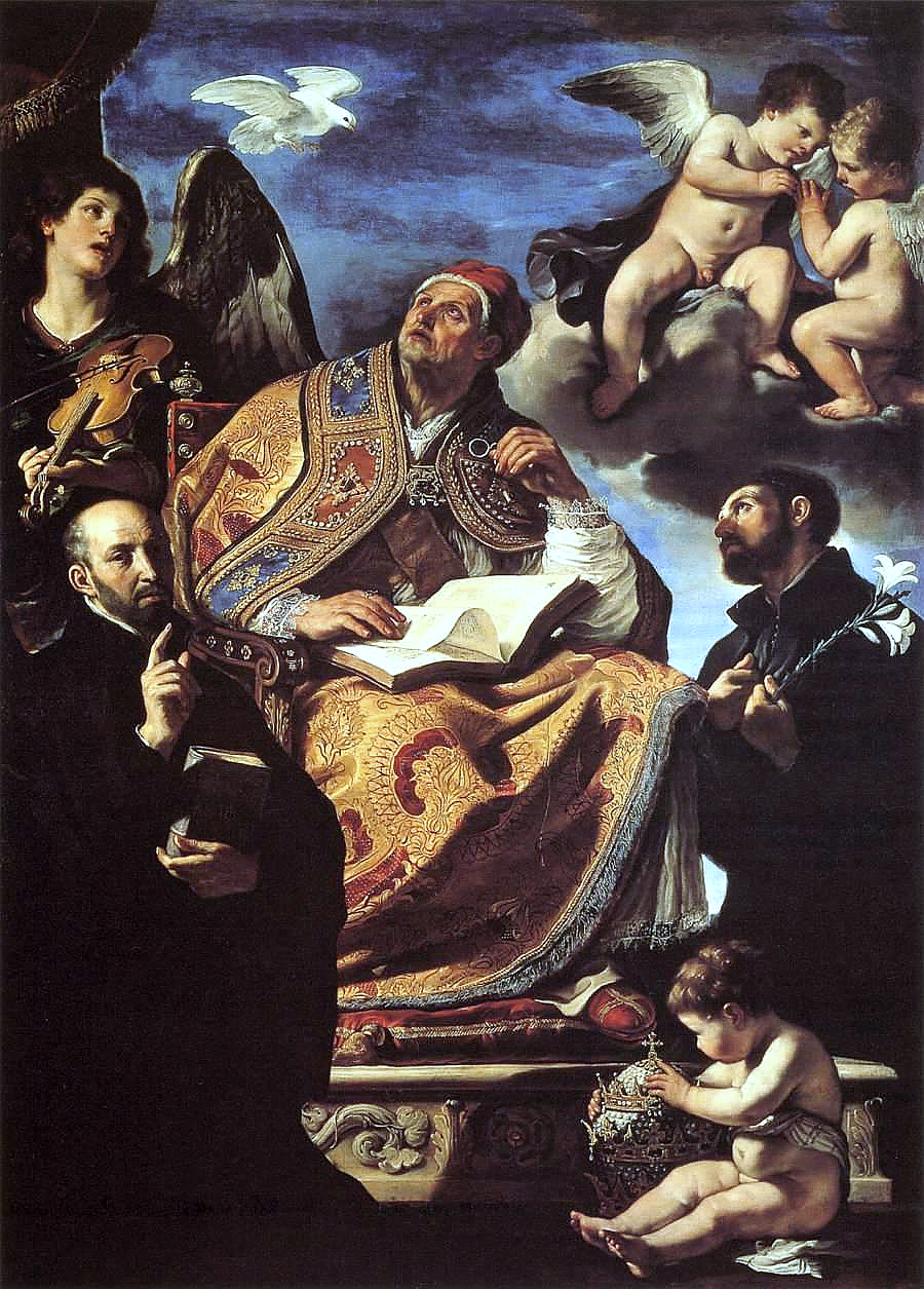 Saint Grégoire le Grand avec les saints jésuites - Guercino - Alpha Reproduction