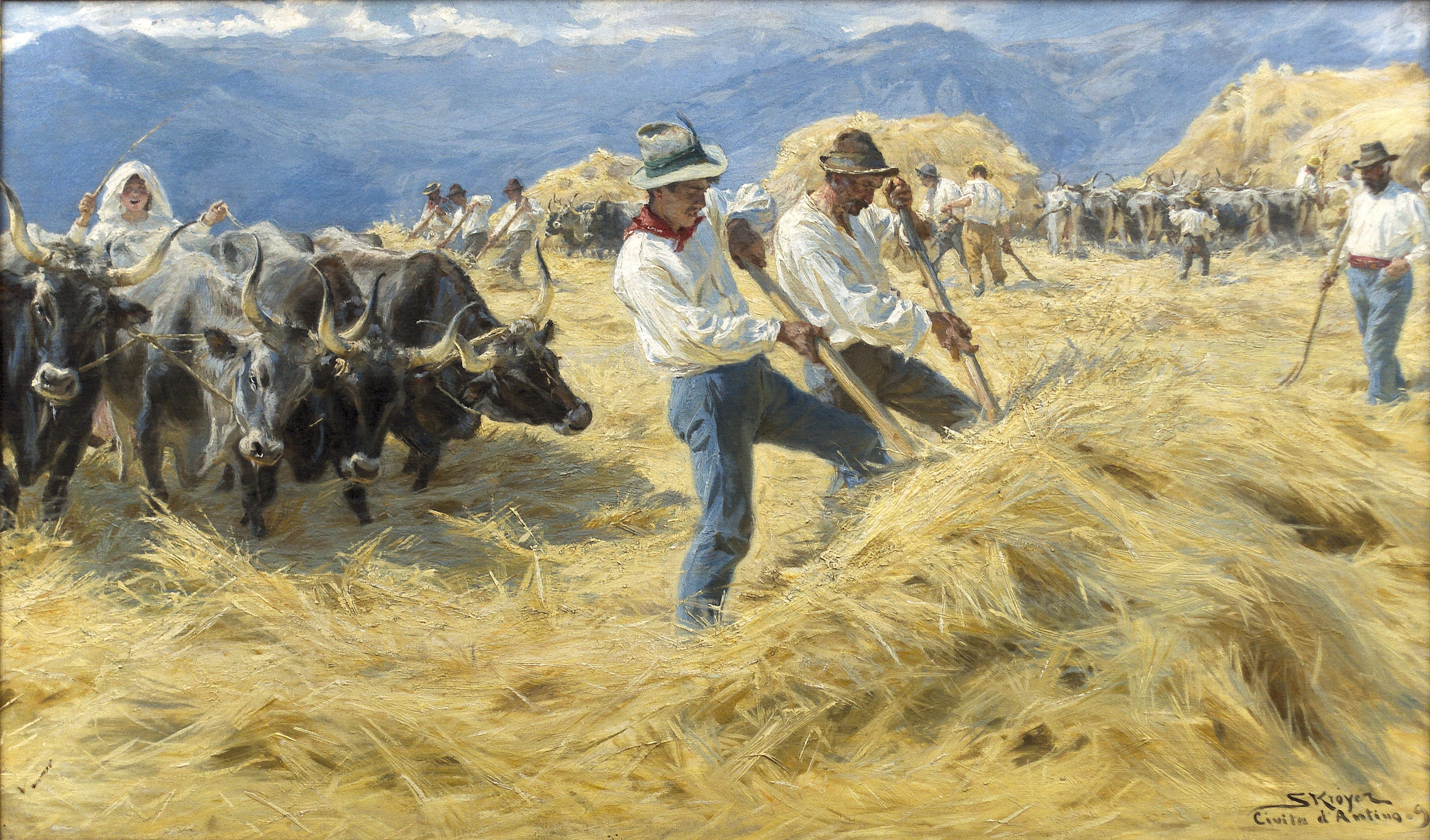 Battage dans les Abruzzes. Cività d'Antino - Peder Severin Krøyer