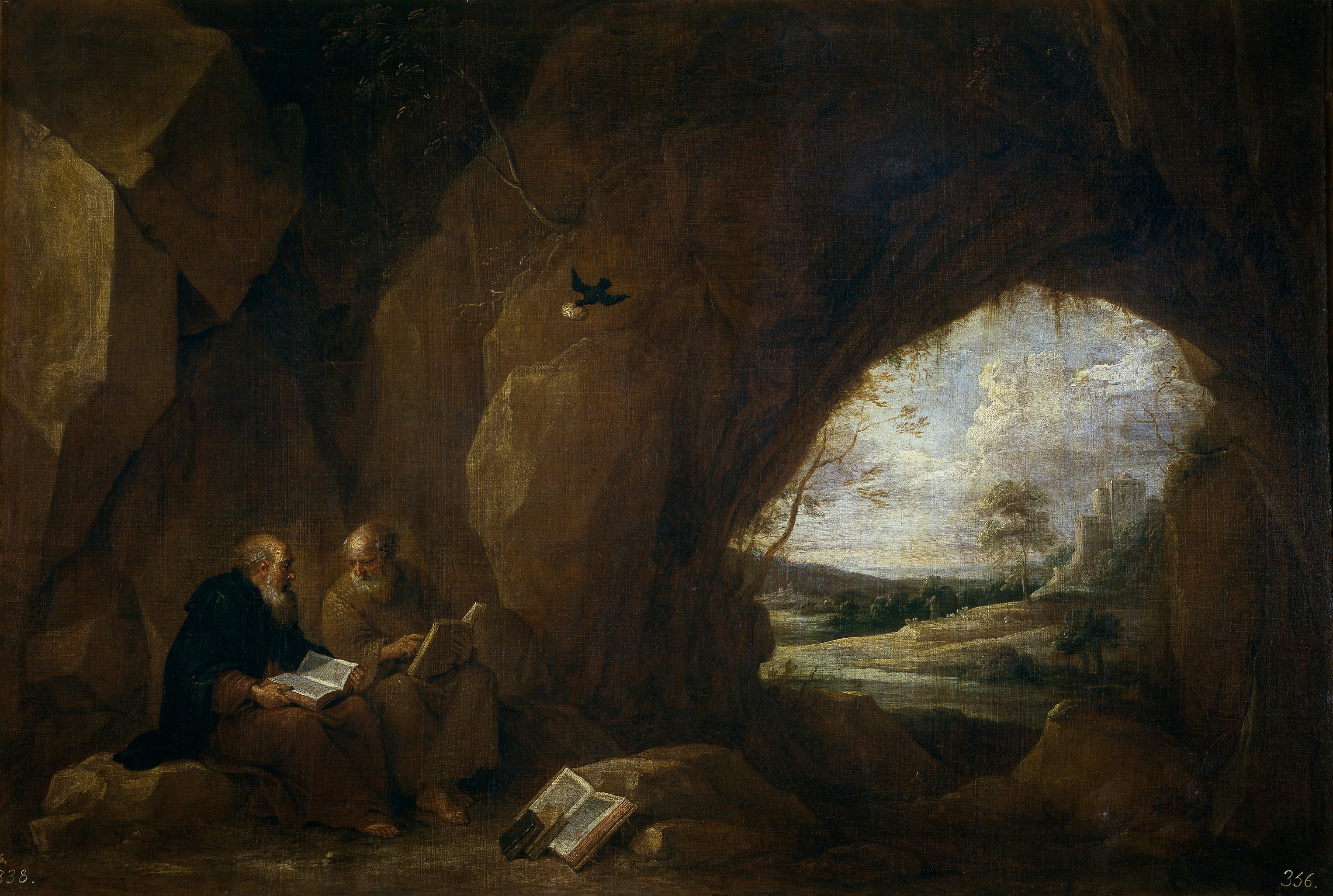 Saints Paul et Antoine Abbé dans une grotte - David Teniers le Jeune