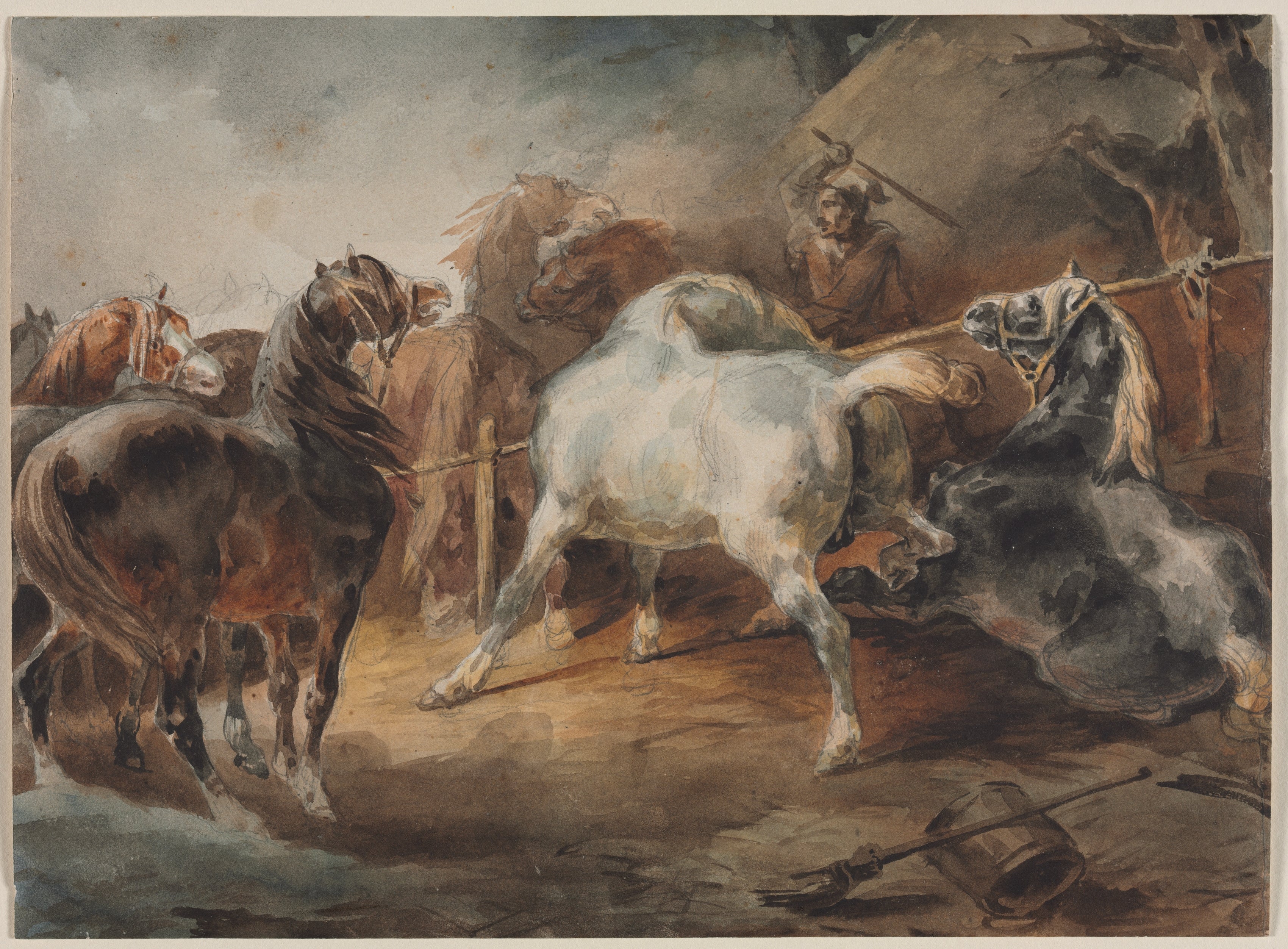 Reproduction du tableau « Chevaux de combat - Théodore Géricault » par Alpha Reproduction en peinture à l’huile
