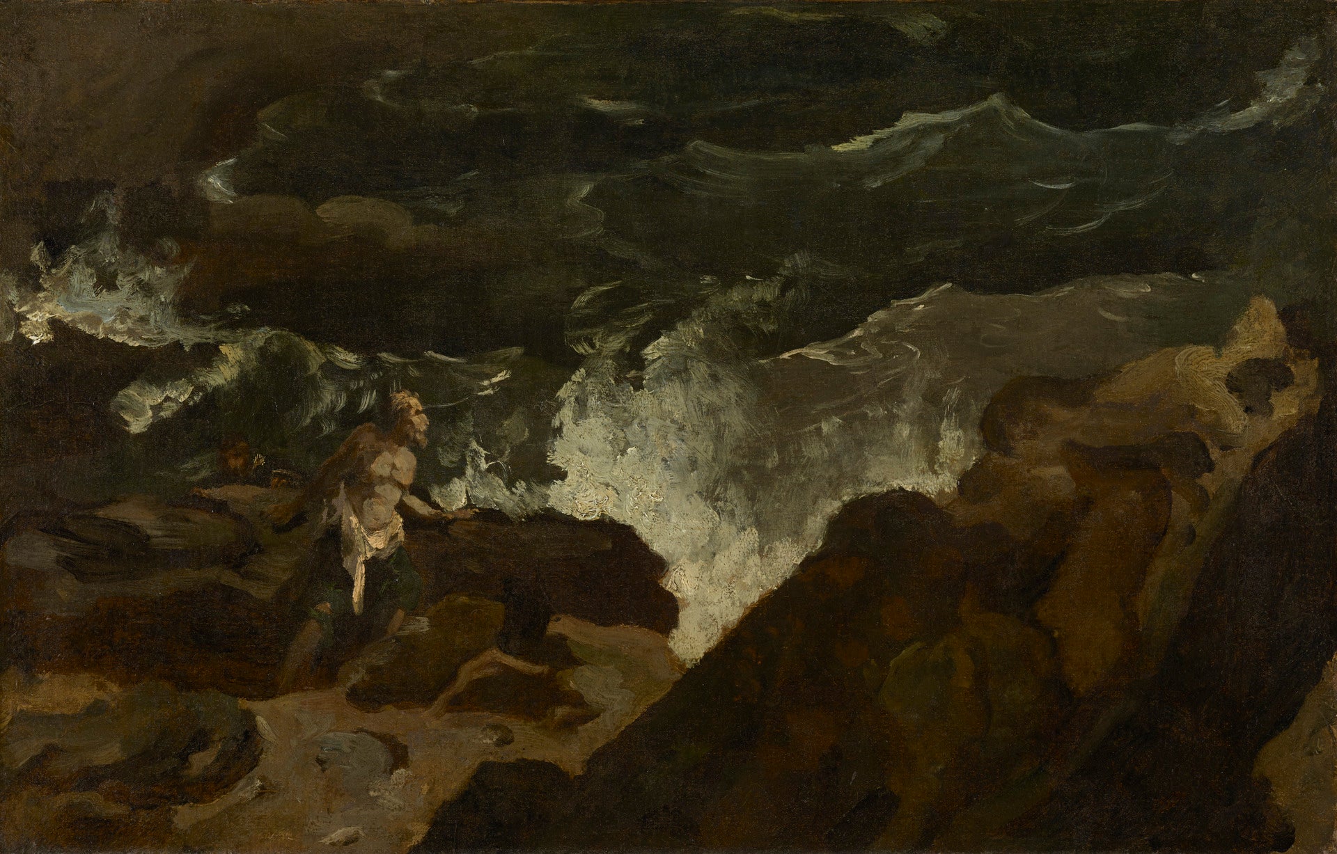 Reproduction du tableau « Naufragé sur une plage (La Tempête) - Théodore Géricault » par Alpha Reproduction en peinture à l’huile