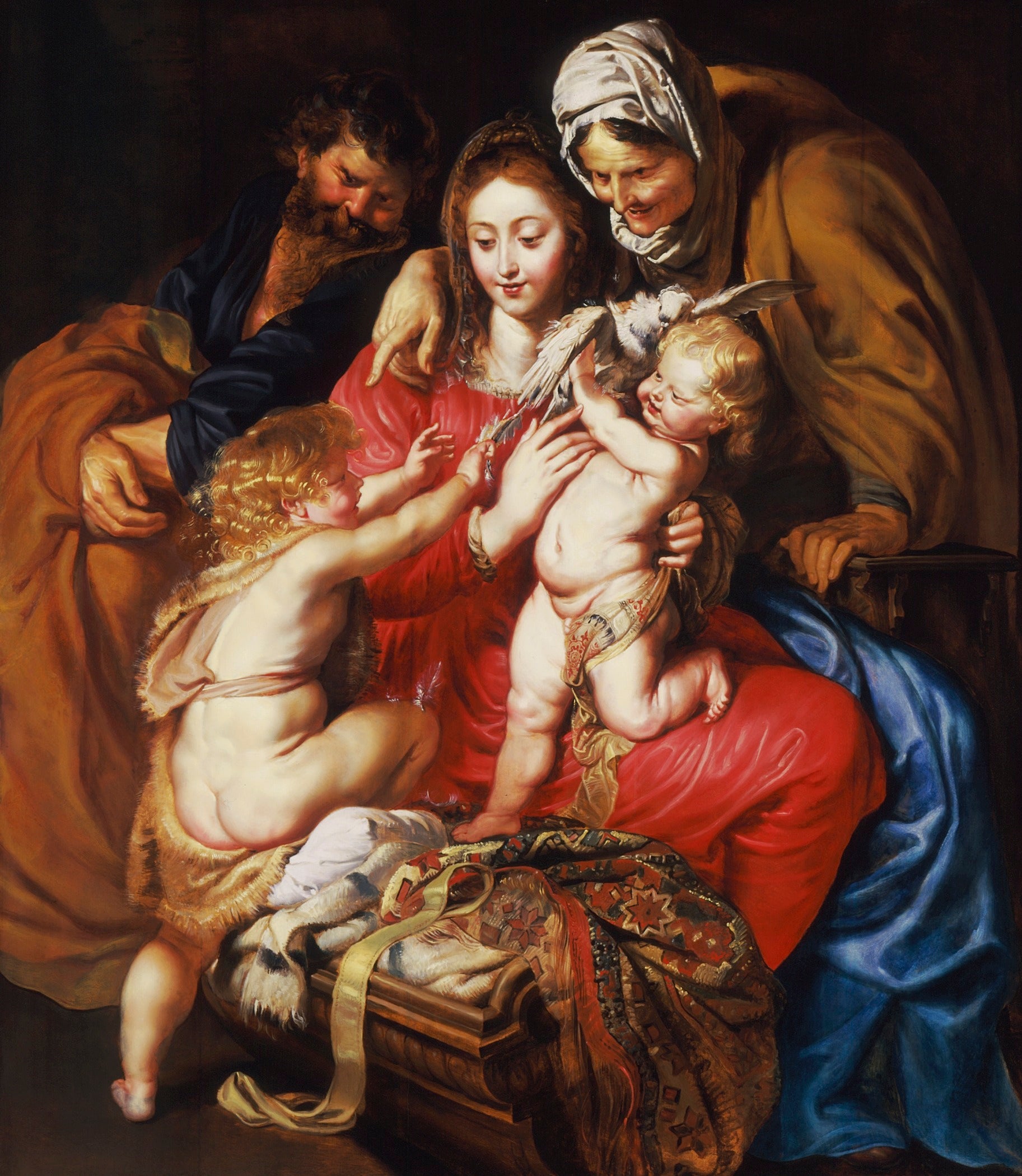La Sainte Famille avec sainte Élisabeth, saint Jean et une colombe - Peter Paul Rubens