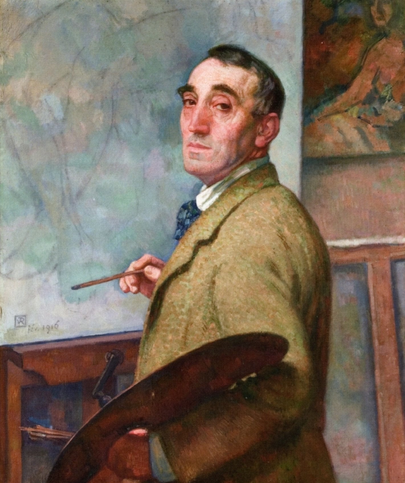 Autoportrait avec palette - Théo van Rysselberghe - Alpha Reproduction