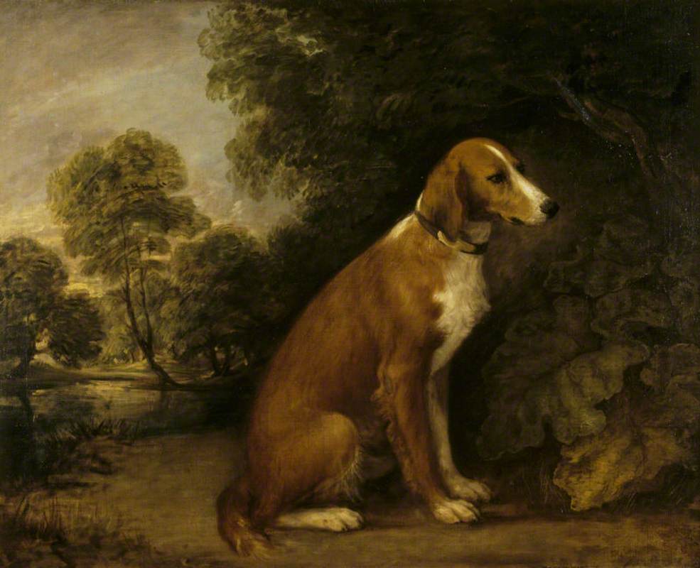 Un Setter assis dans un paysage - Thomas Gainsborough