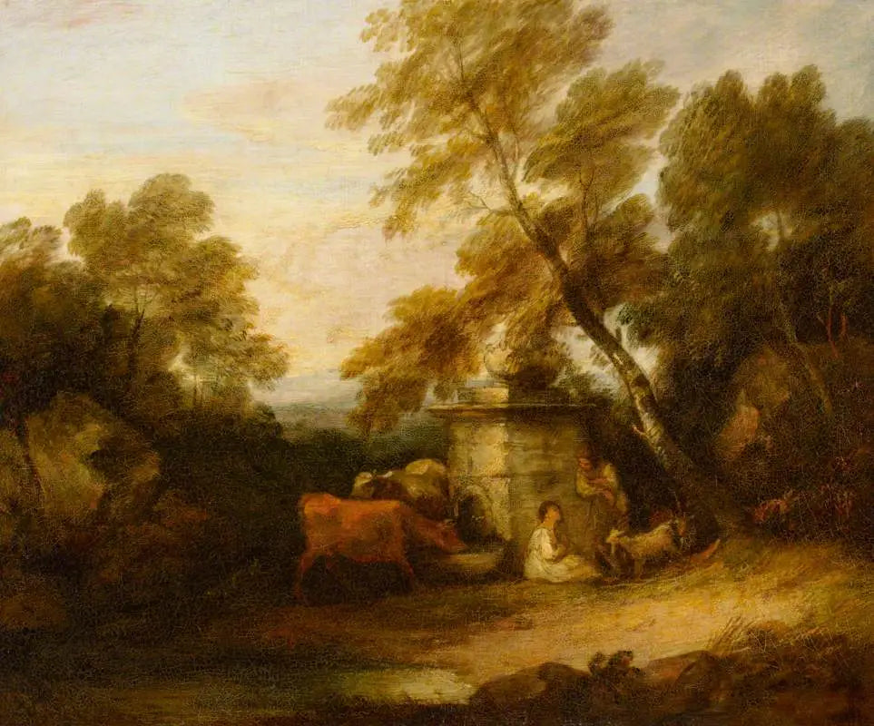 Bétail à une fontaine - Thomas Gainsborough - Alpha Reproduction
