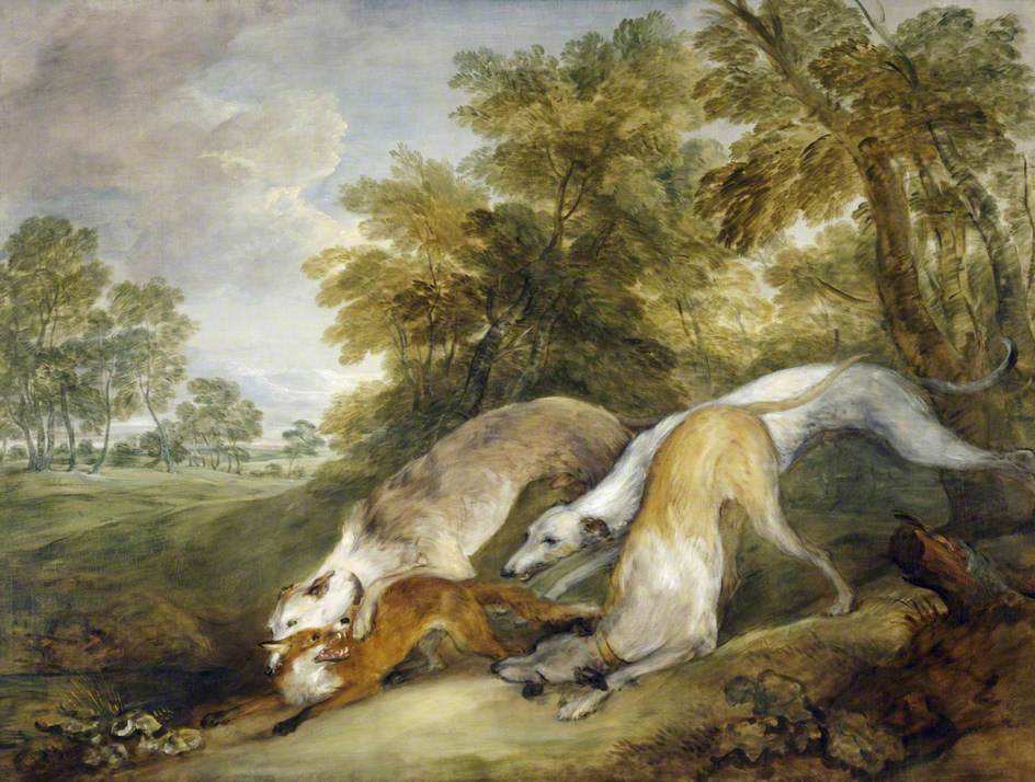 Chiens chassant un renard - Thomas Gainsborough