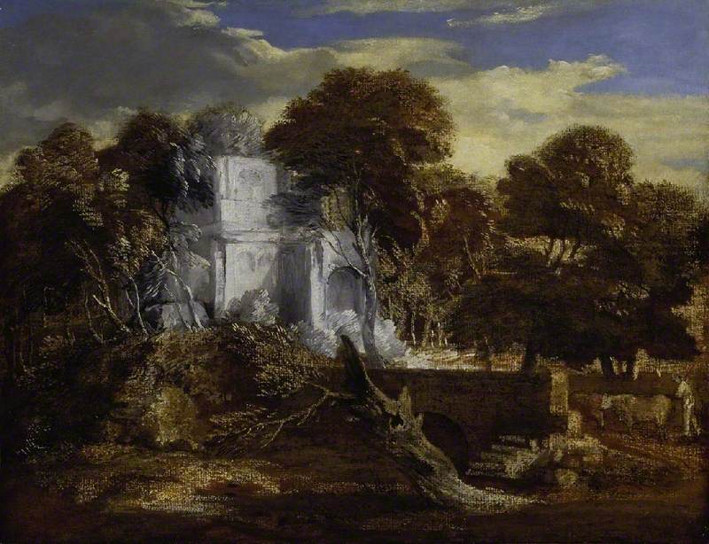 Paysage avec berger et vaches traversant un pont - Thomas Gainsborough