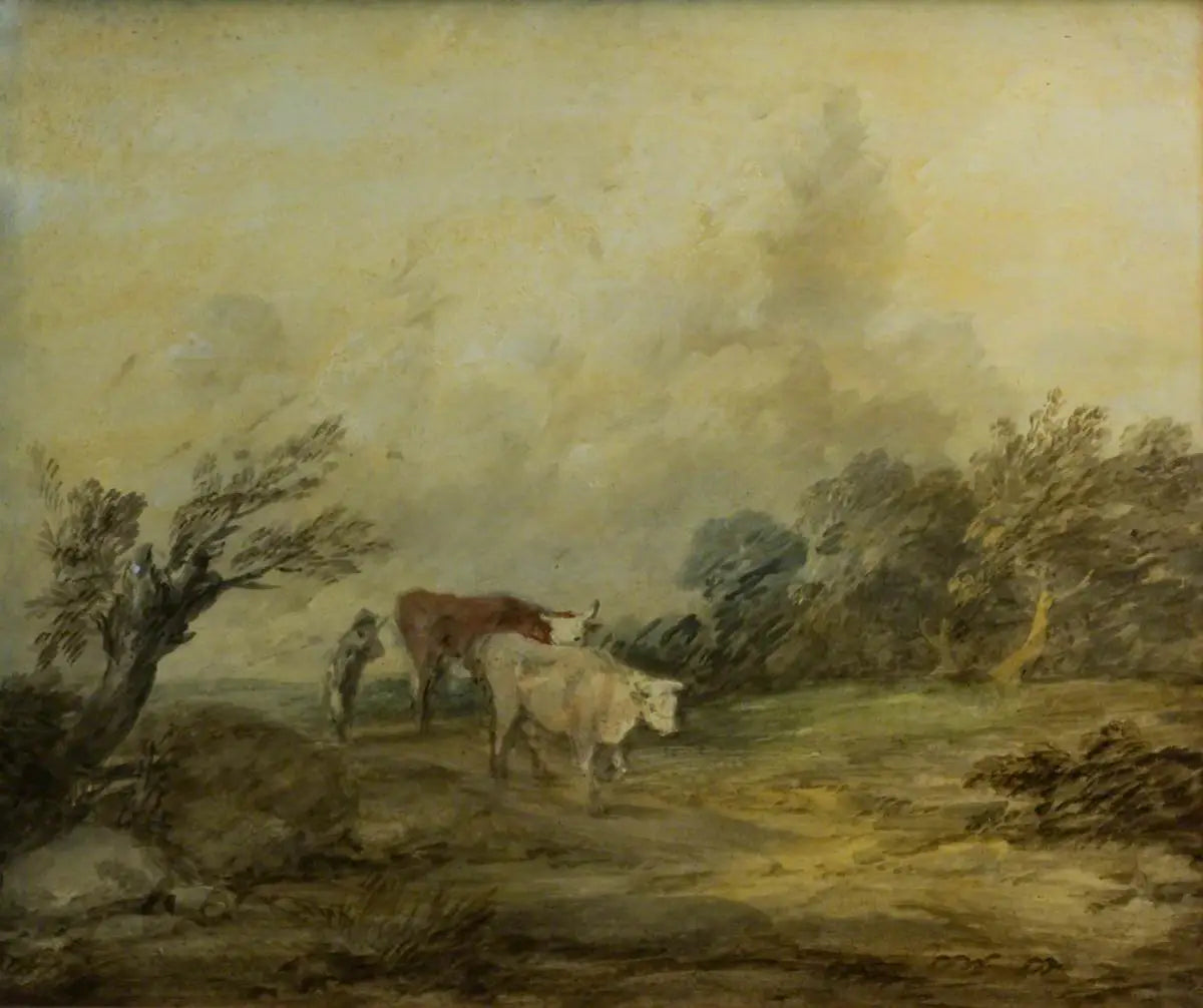 Paysage avec un paysan conduisant des vaches - Thomas Gainsborough - Alpha Reproduction