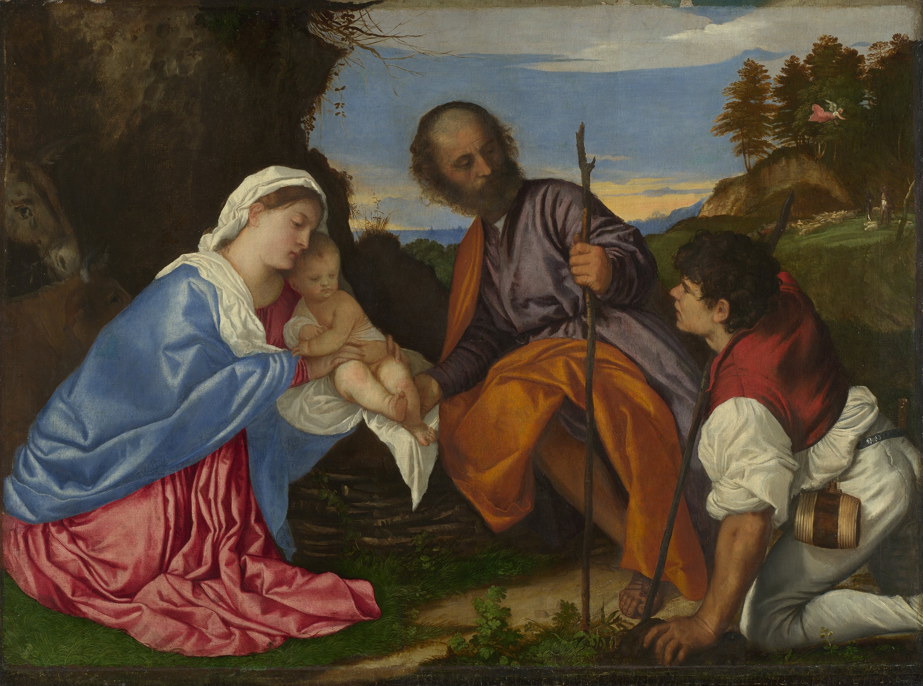La Sainte Famille avec un berger - Titian