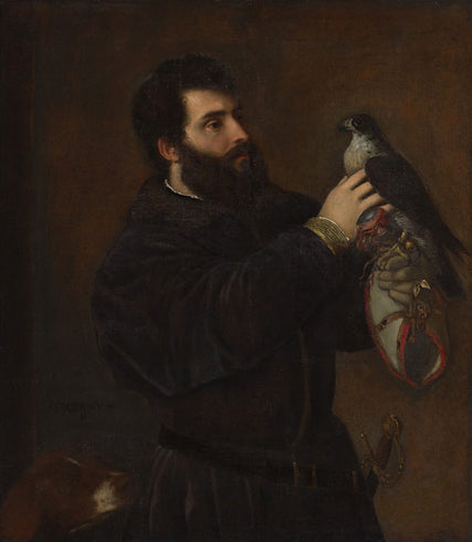Portrait d'homme au faucon - Titian