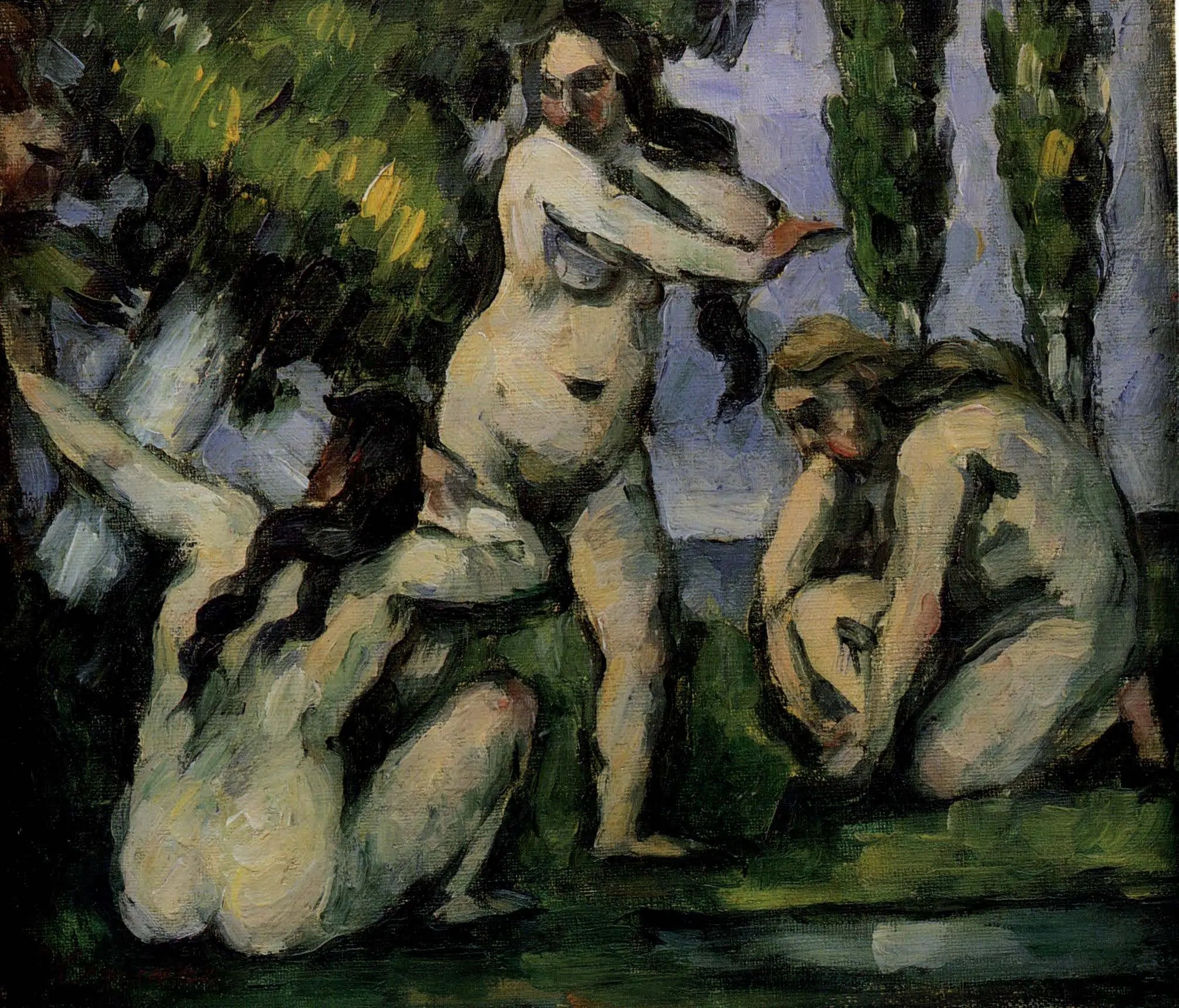 Reproduction du tableau « Trois Baigneuses - Paul Cézanne » par Alpha Reproduction en peinture à l’huile