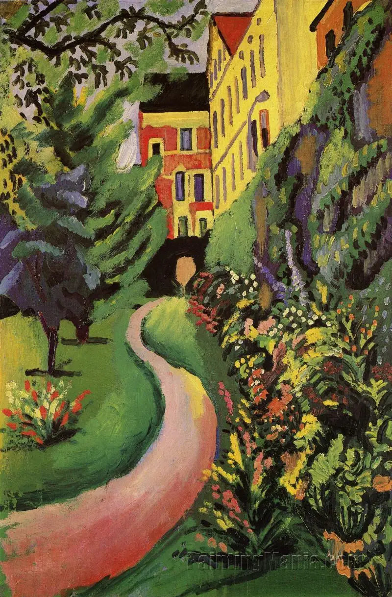 Vår hage med blomstrende kanter - August Macke