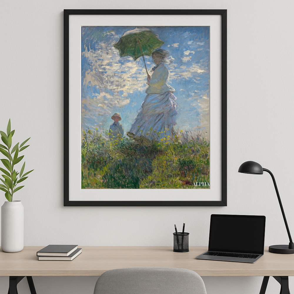 Kvinne med parasoll – Claude Monet, 1875