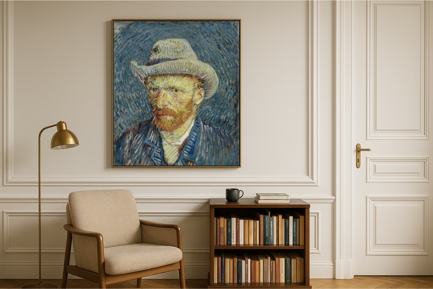 🎩 Selvportrett med grå filthatt – Vincent van Gogh (1887–1888)