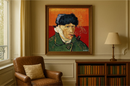 🖼️ Selvportrett med bandasjert øre og pipe – Vincent van Gogh (1889)