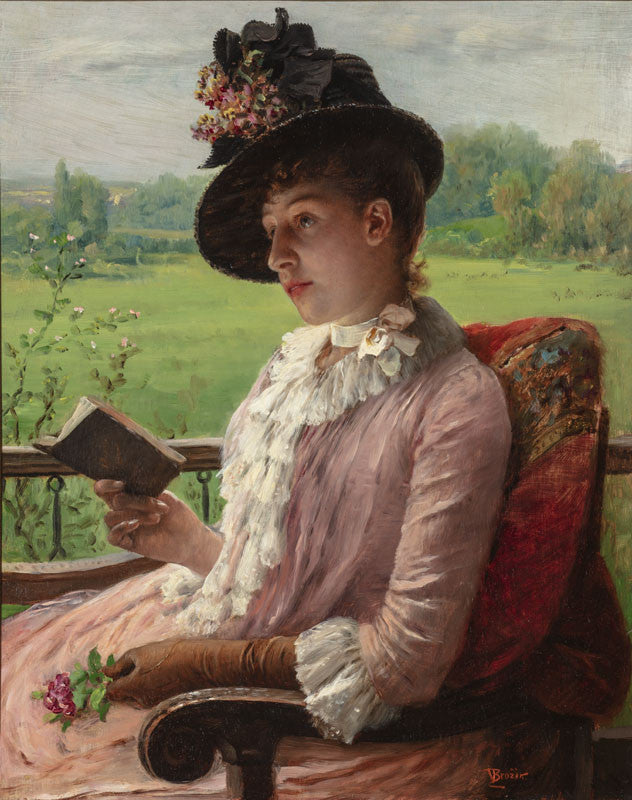 Portrait d’une femme lisant, Václav Brožík, Date non précisée