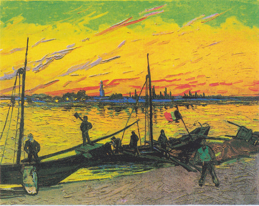 Reproduction du tableau « Barges à charbon - Vincent van Gogh » par Alpha Reproduction en peinture à l’huile