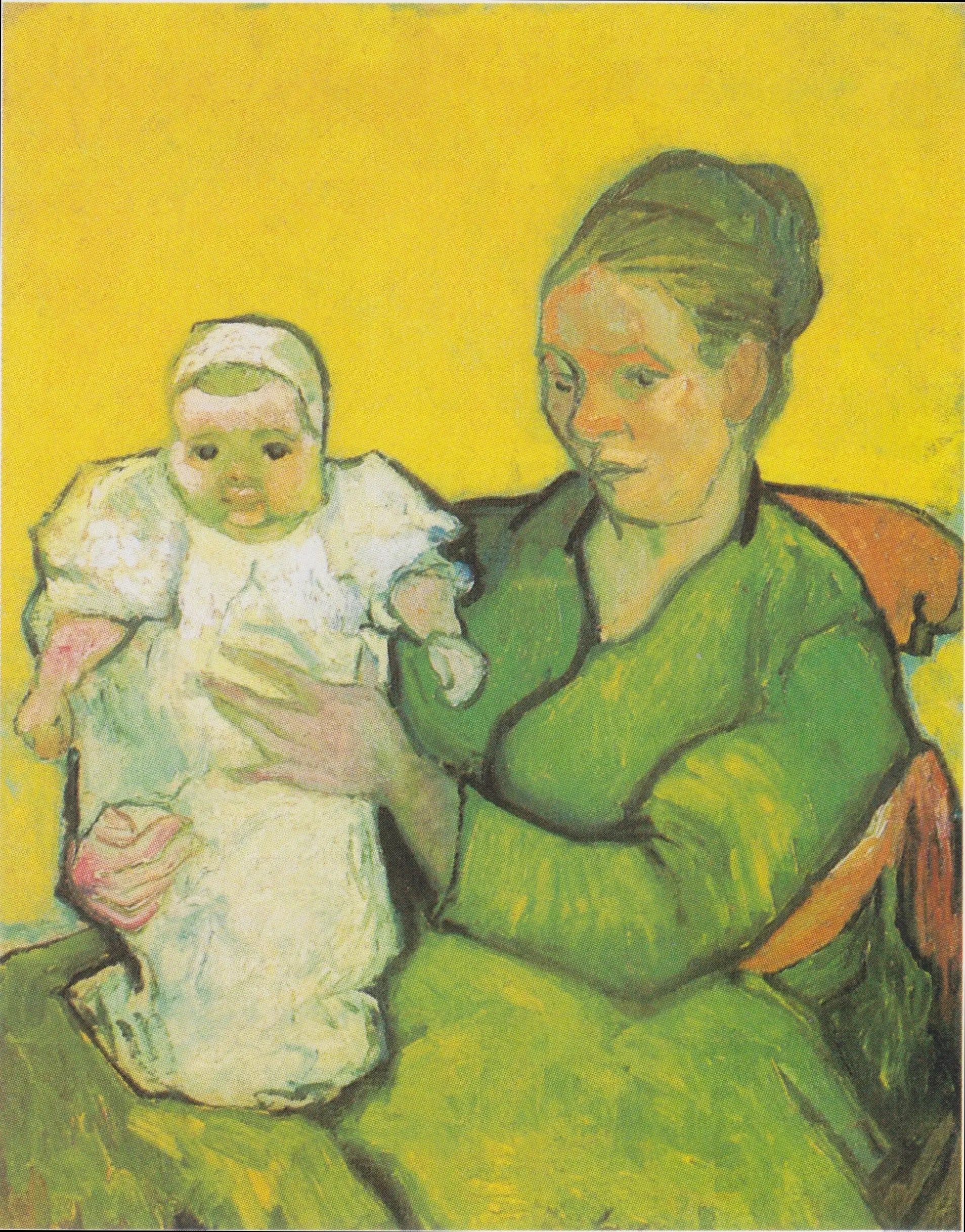 Reproduction du tableau « Mère Roulin avec son bébé - Vincent van Gogh » par Alpha Reproduction en peinture à l’huile