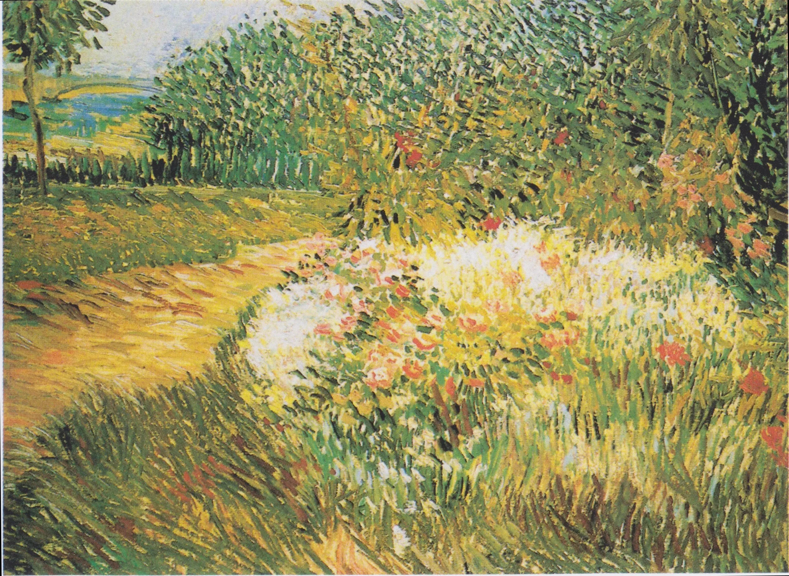 Reproduction du tableau « Coin du parc Voyer d'Argenson à Asnières - Vincent van Gogh » par Alpha Reproduction en peinture à l’huile