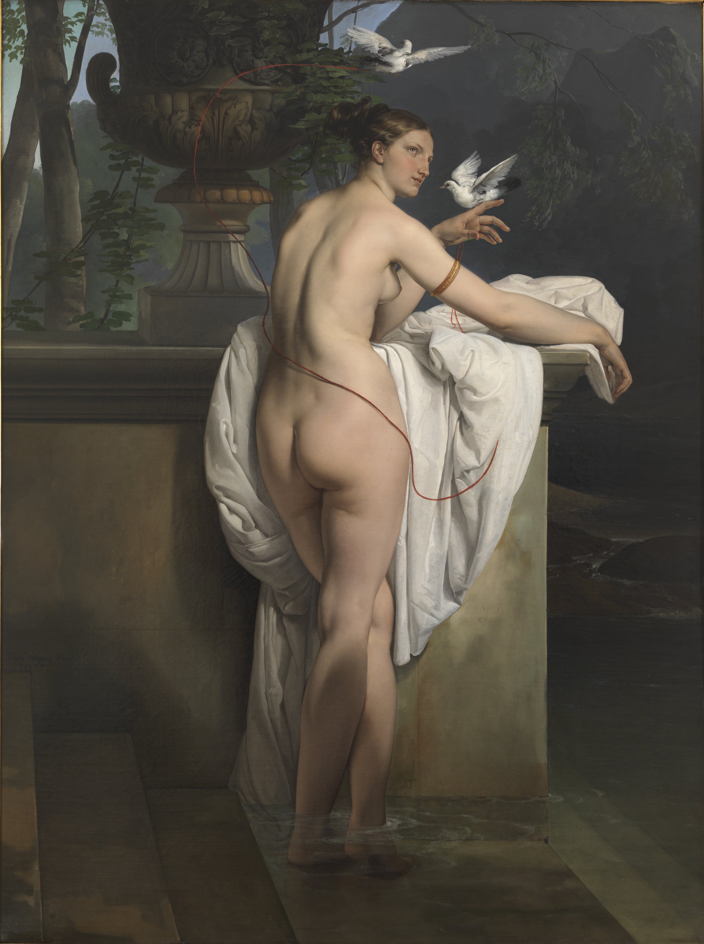 Vénus jouant avec deux colombes - Francesco Hayez