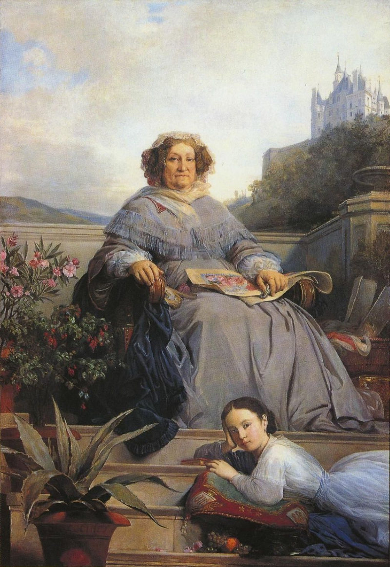 Portrait de la veuve Clicquot, née Ponsardin et de son arrière petite-fille, Anne de Mortemart - Léon Cogniet