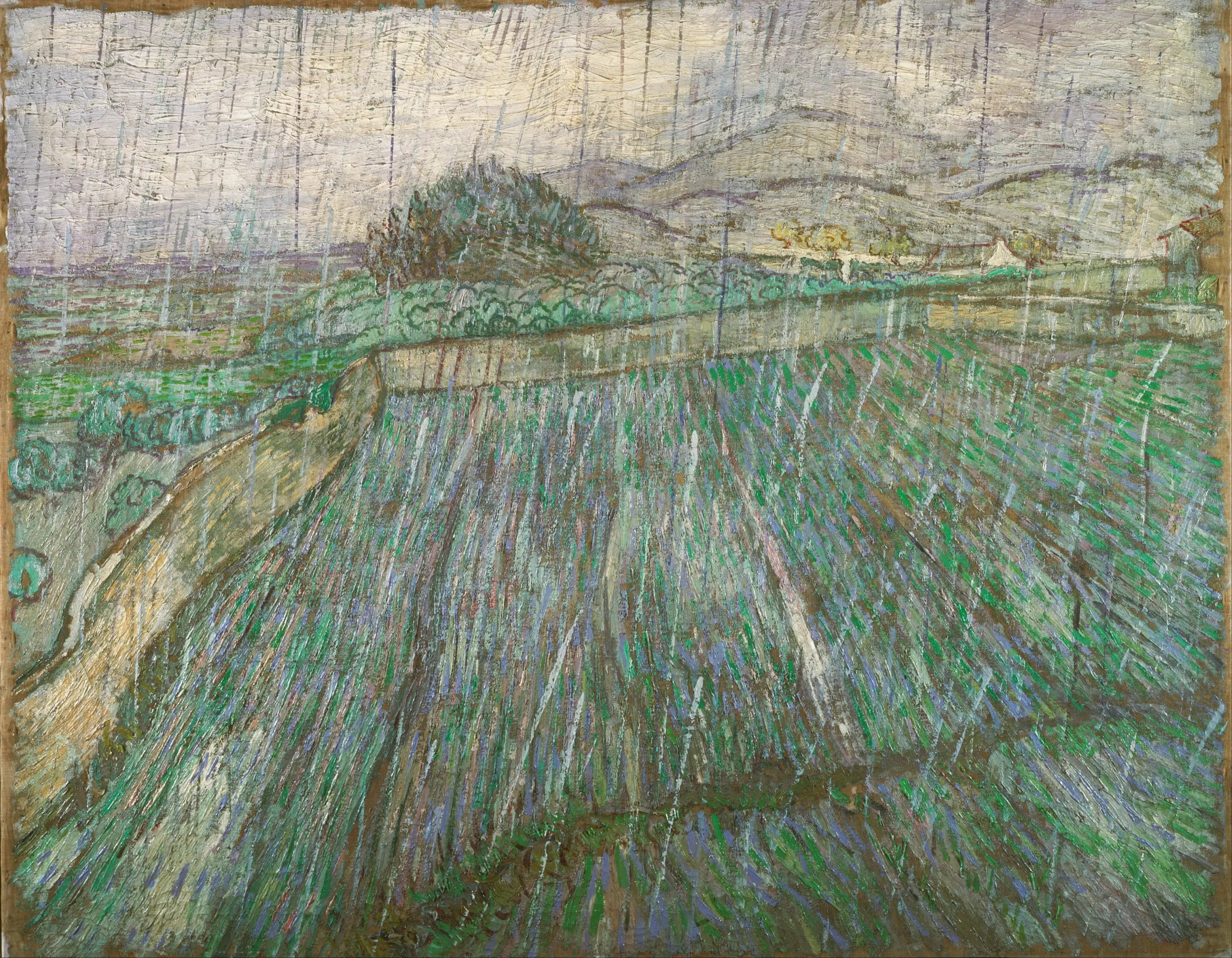 Reproduction du tableau « Champ mouillé sous la pluie - Vincent van Gogh » par Alpha Reproduction en peinture à l’huile