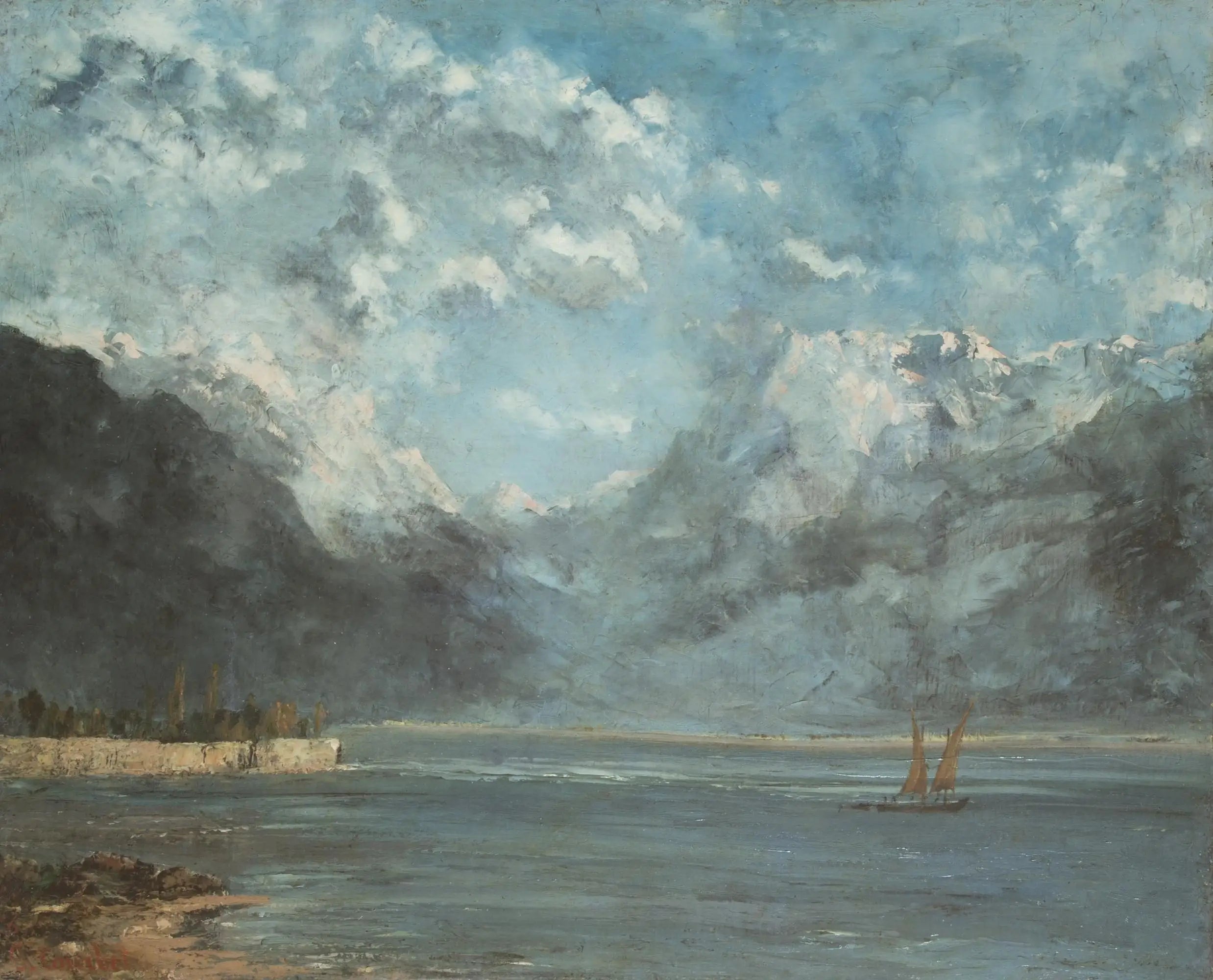 Vue du lac Léman - Gustave Courbet - Alpha Reproduction