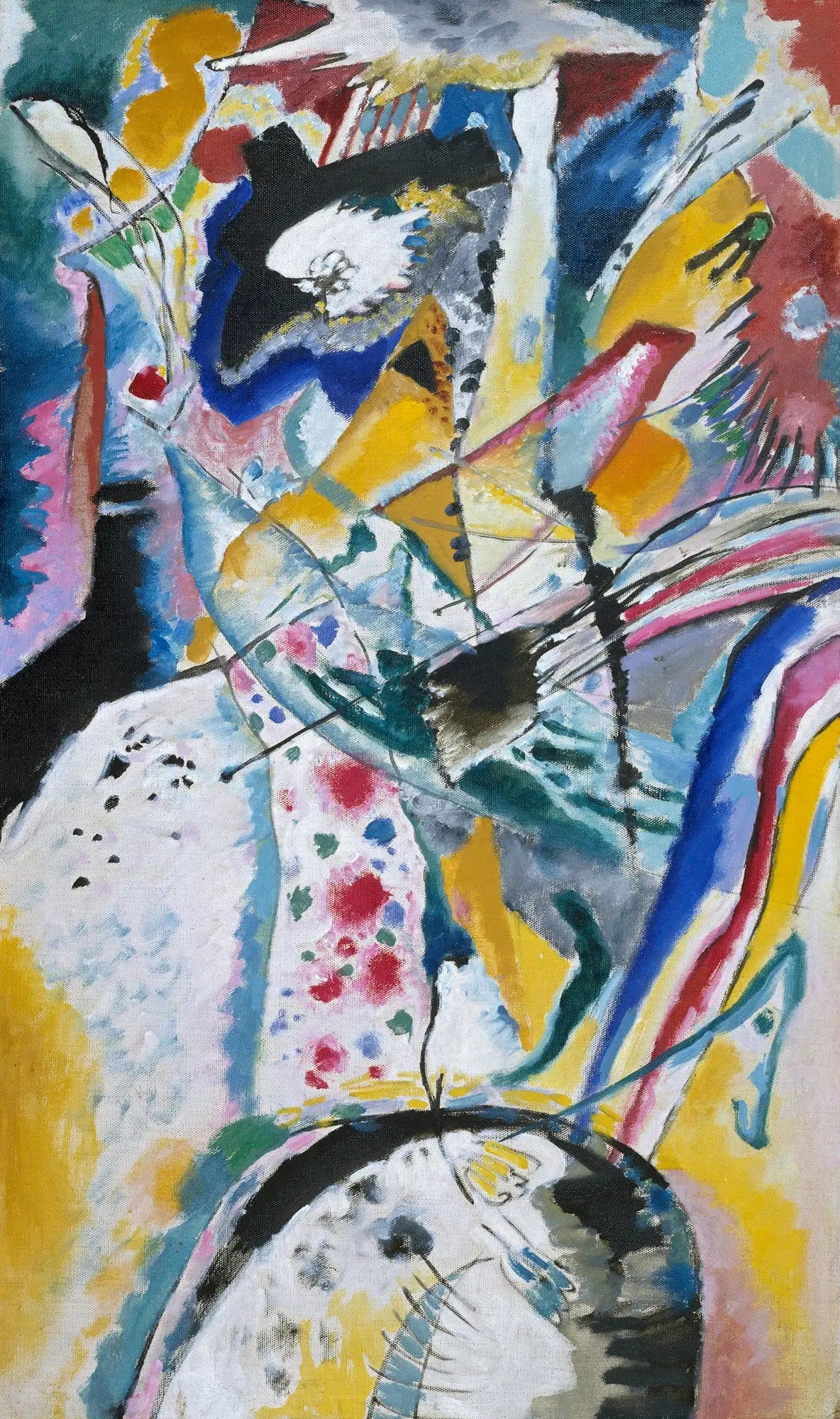 Reproduction du tableau « Grande étude pour une fresque murale pour Edwin R. Campbell (été) - Vassily Kandinsky » par Alpha Reproduction en peinture à l’huile