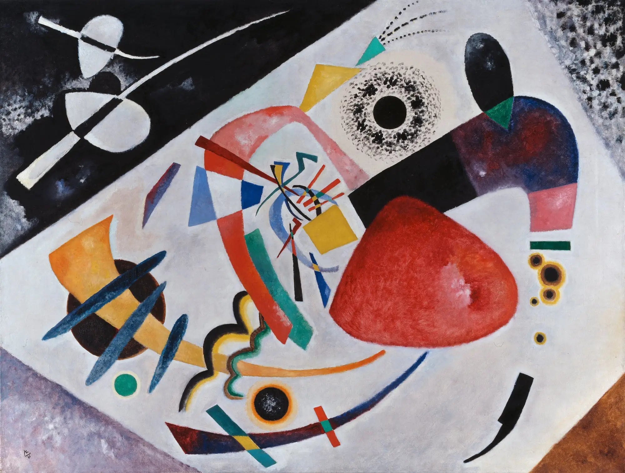 Reproduction du tableau « Tache rouge II - Vassily Kandinsky » par Alpha Reproduction en peinture à l’huile