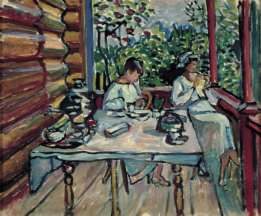 Akhtyrka, Nina et Tatiana dans la véranda - Vassily Kandinsky