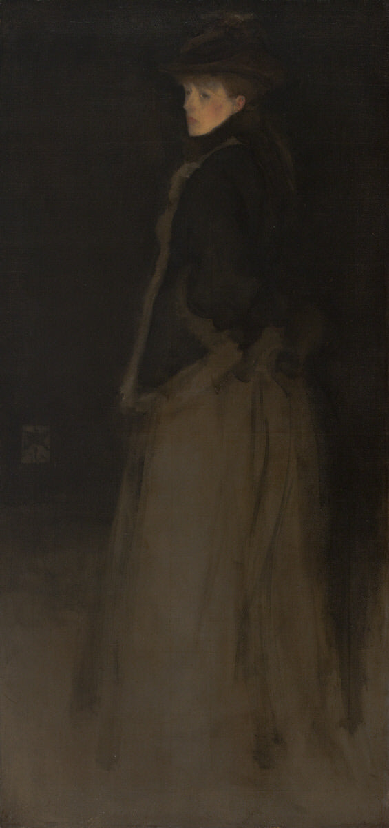 Reproduction du tableau « Arrangement en noir et marron : La veste en fourrure - James Abbott McNeill Whistler » par Alpha Reproduction en peinture à l’huile