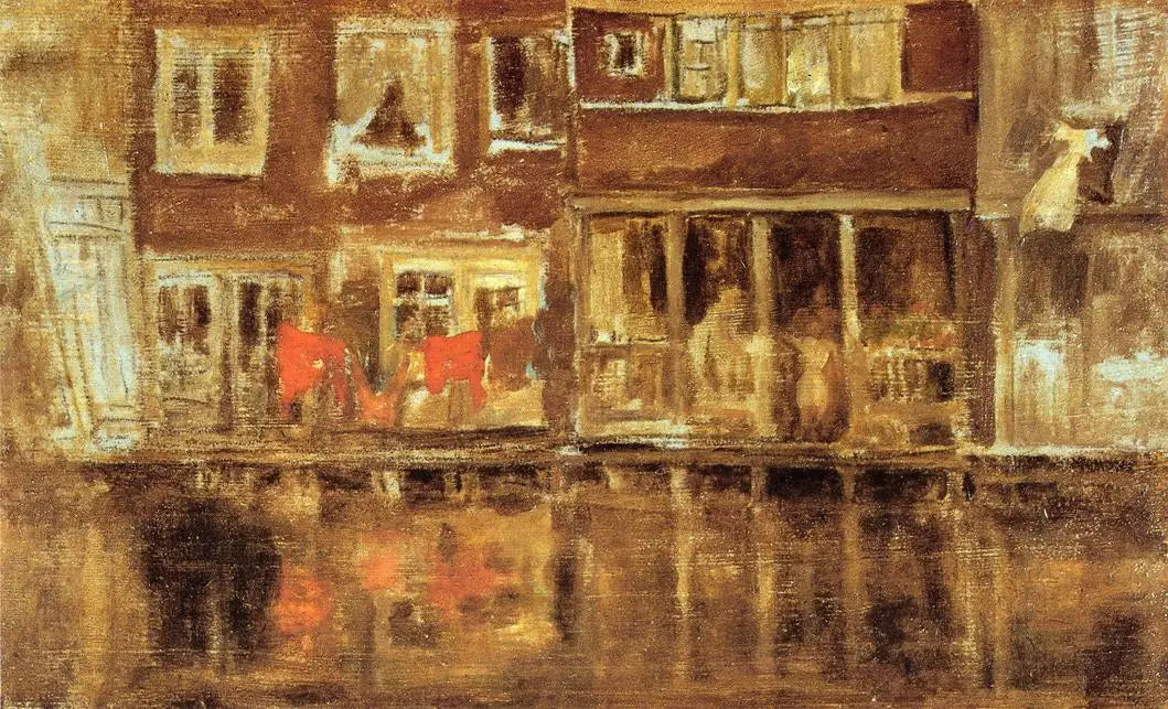Reproduction du tableau « Le canal d'Amsterdam - James Abbott McNeill Whistler » par Alpha Reproduction en peinture à l’huile
