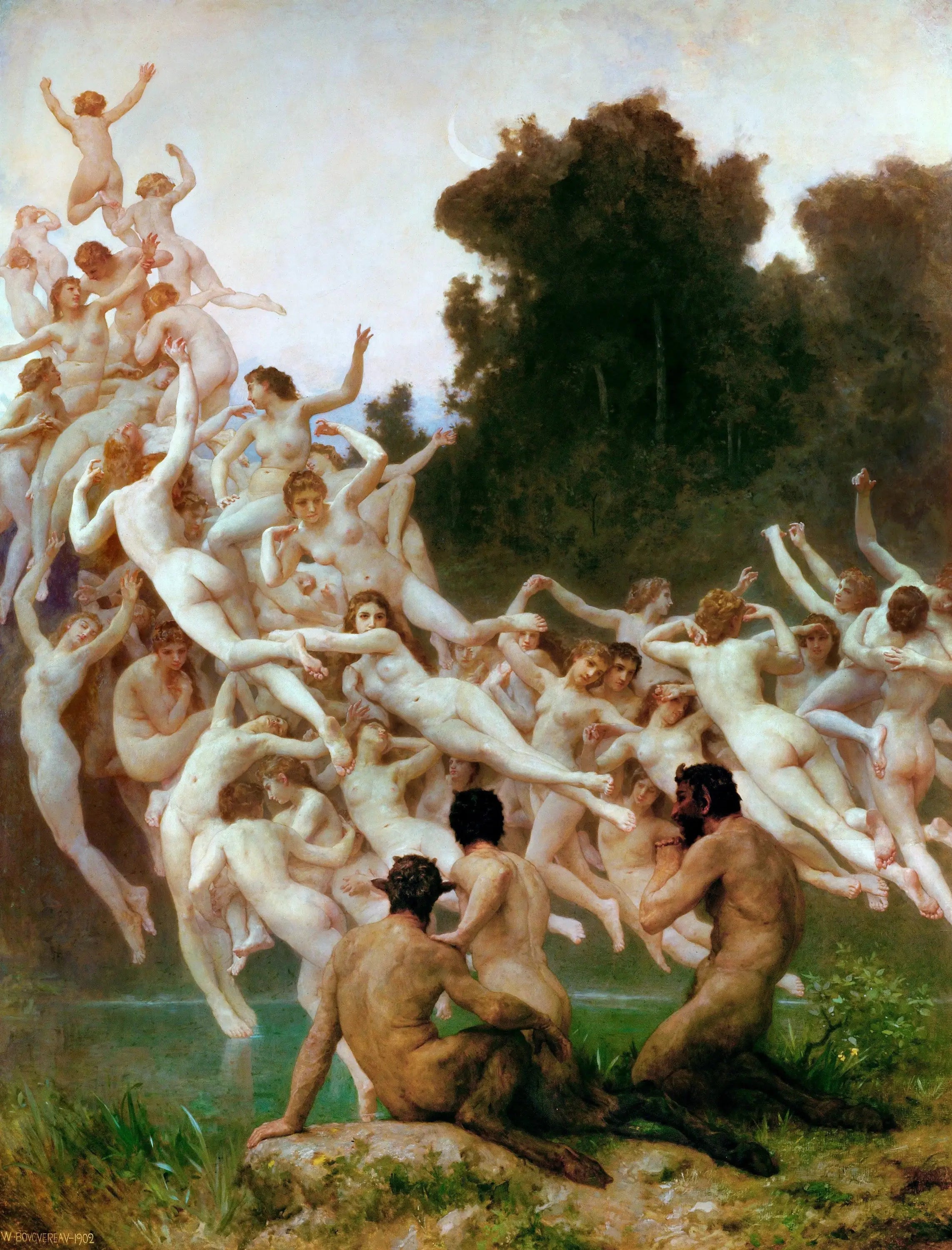Reproduction du tableau « Les Oréades - Bouguereau » par Alpha Reproduction en peinture à l’huile