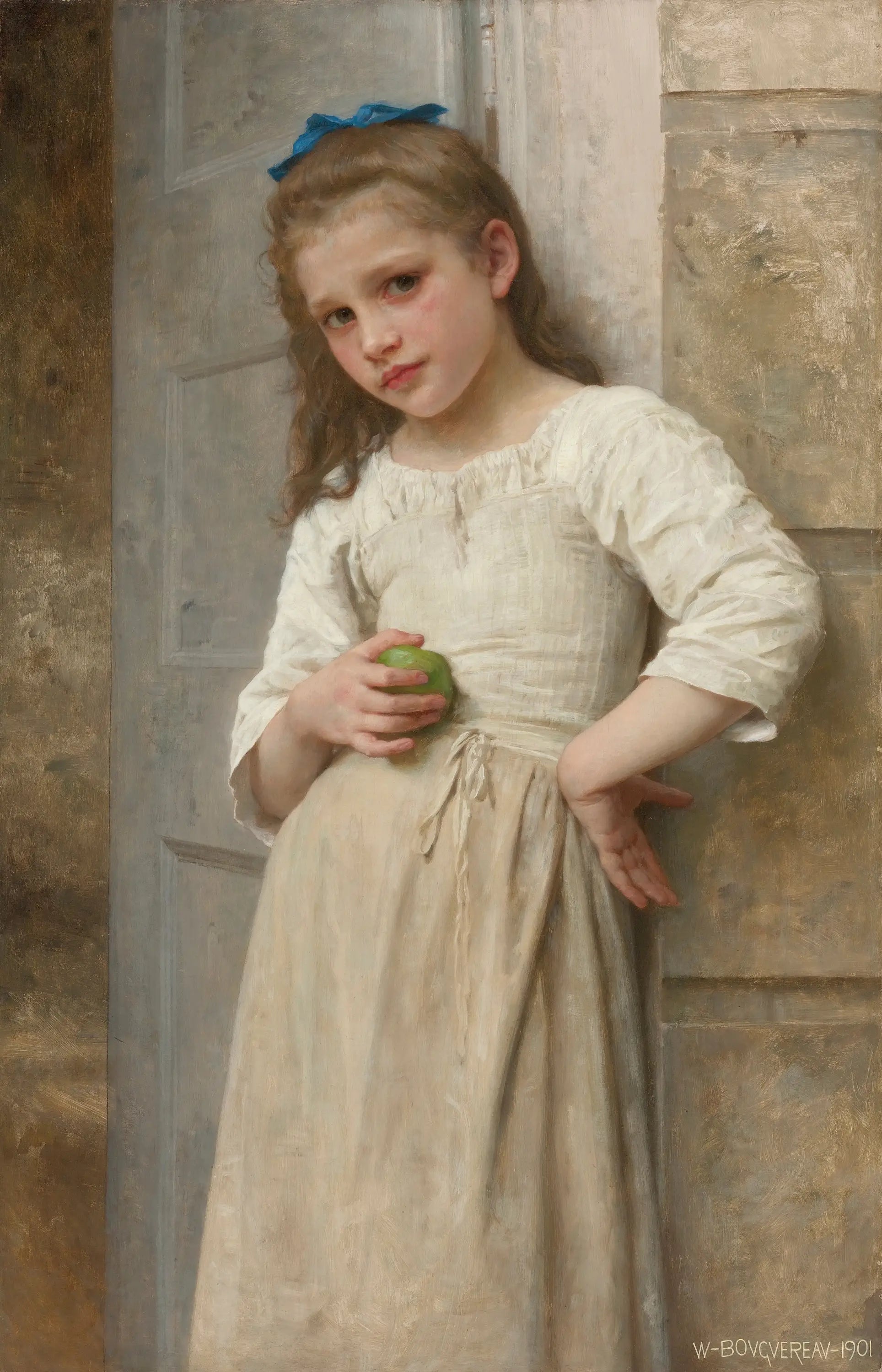 Reproduction du tableau « Yvonne sur le pas de la porte - Bouguereau » par Alpha Reproduction en peinture à l’huile