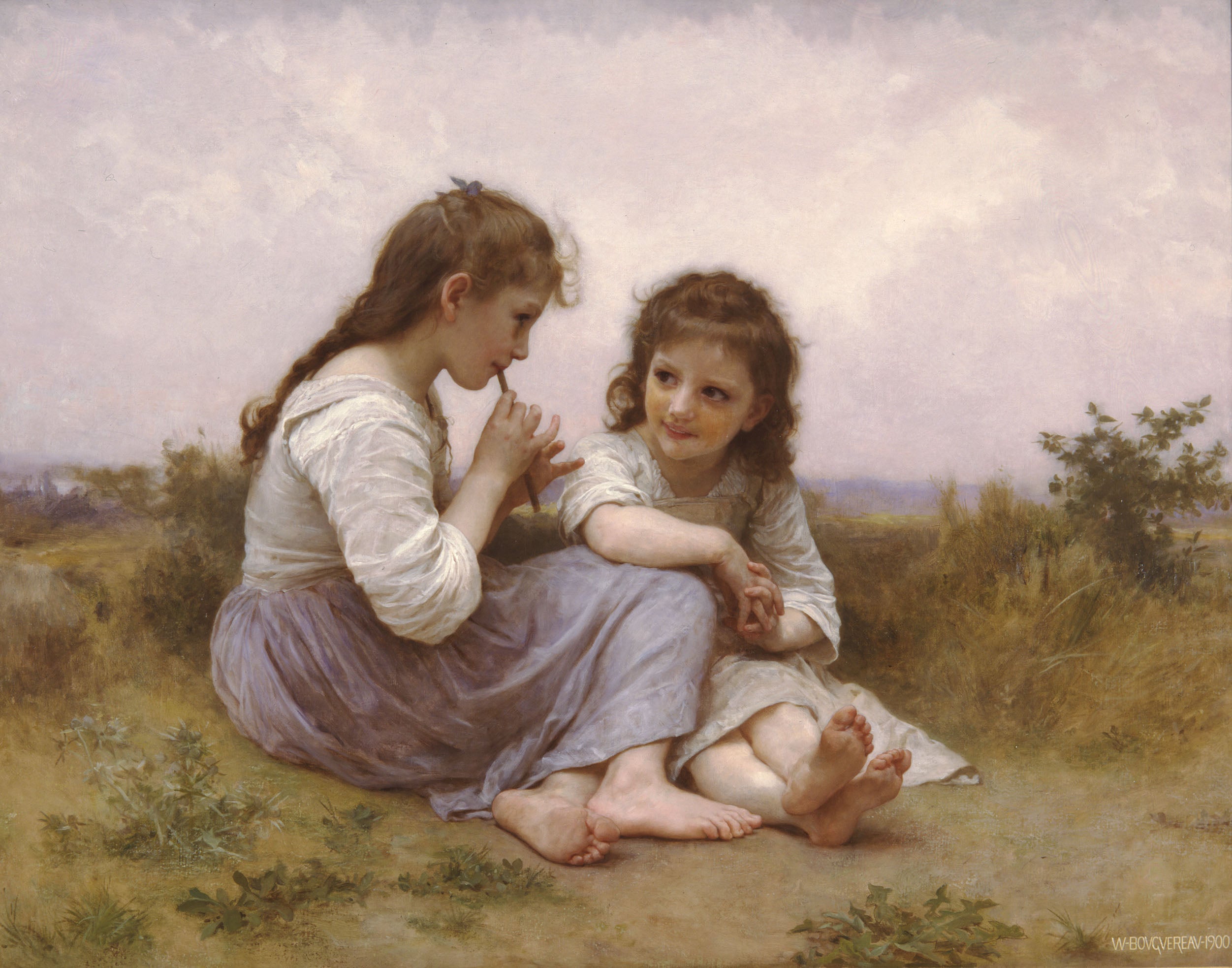 Reproduction du tableau « Idylle enfantine - Bouguereau » par Alpha Reproduction en peinture à l’huile