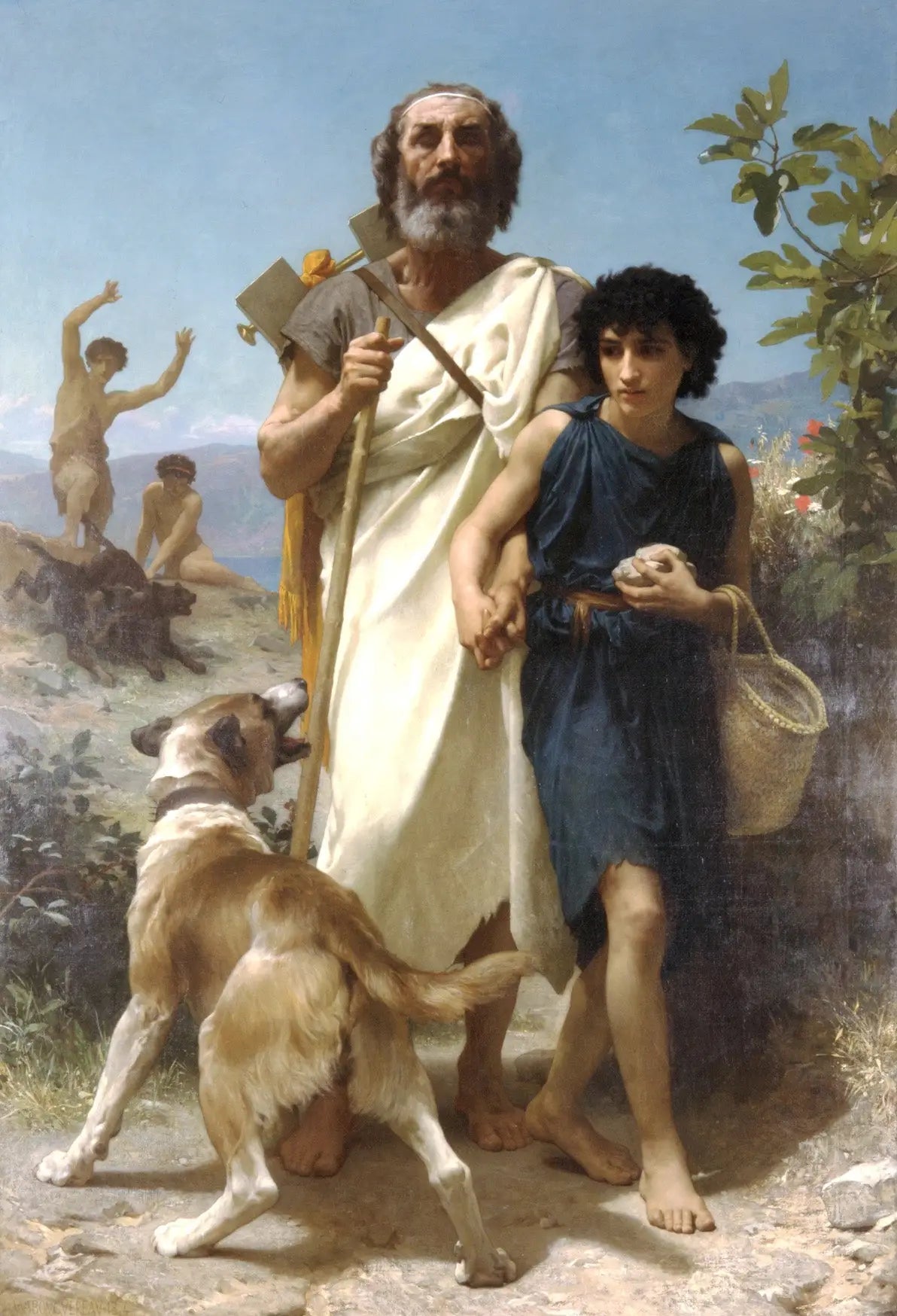 Reproduction du tableau « Homère et son guide - Bouguereau » par Alpha Reproduction en peinture à l’huile