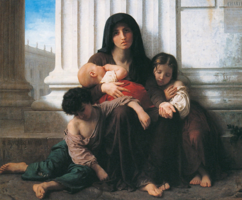 Den fattige familien (reduksjon) - Bouguereau