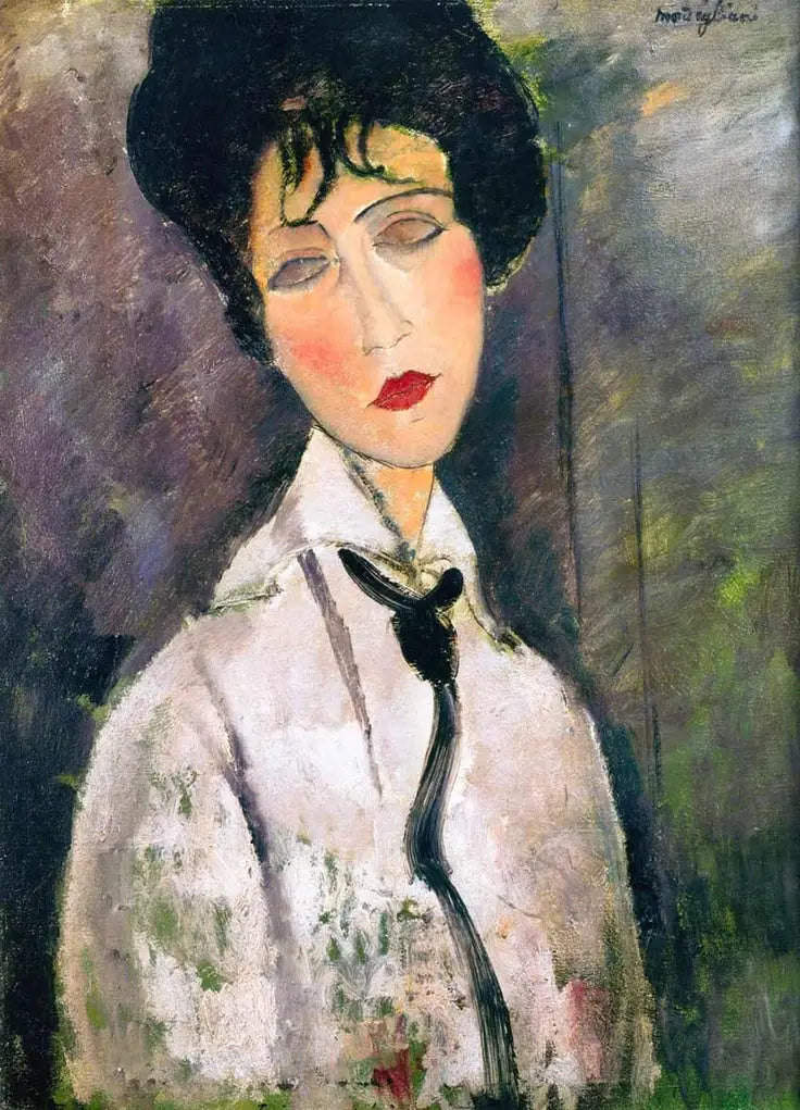 Kvinne med svart slips - Amedeo Modigliani