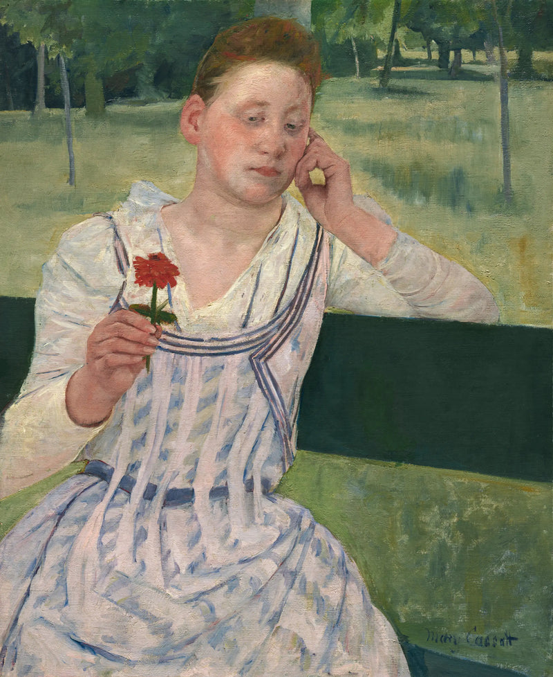 Kvinne med en rød zinnia - Mary Cassatt